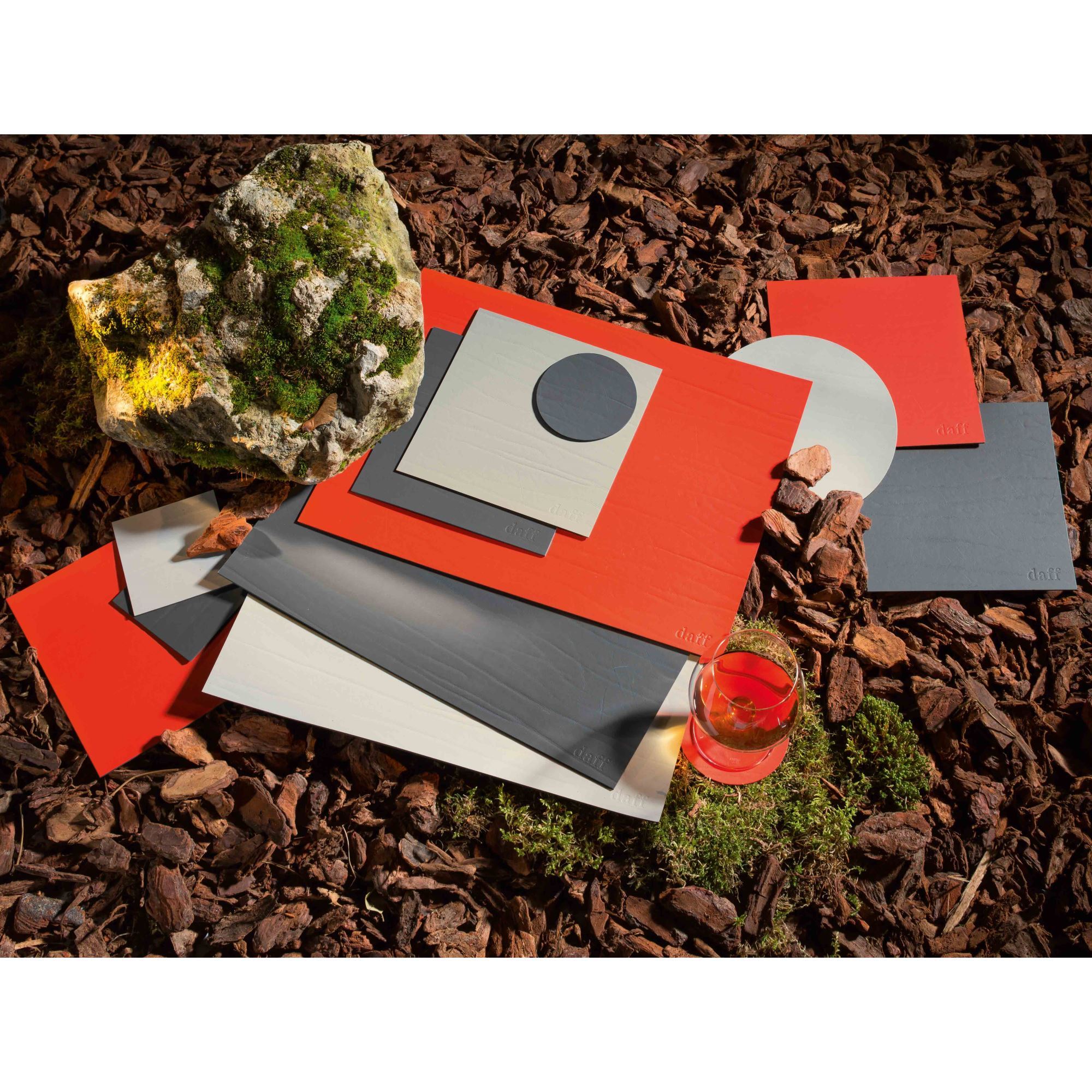 DAFF leatherixx Dumbo Tischset Platzset 31 x 42 cm nero