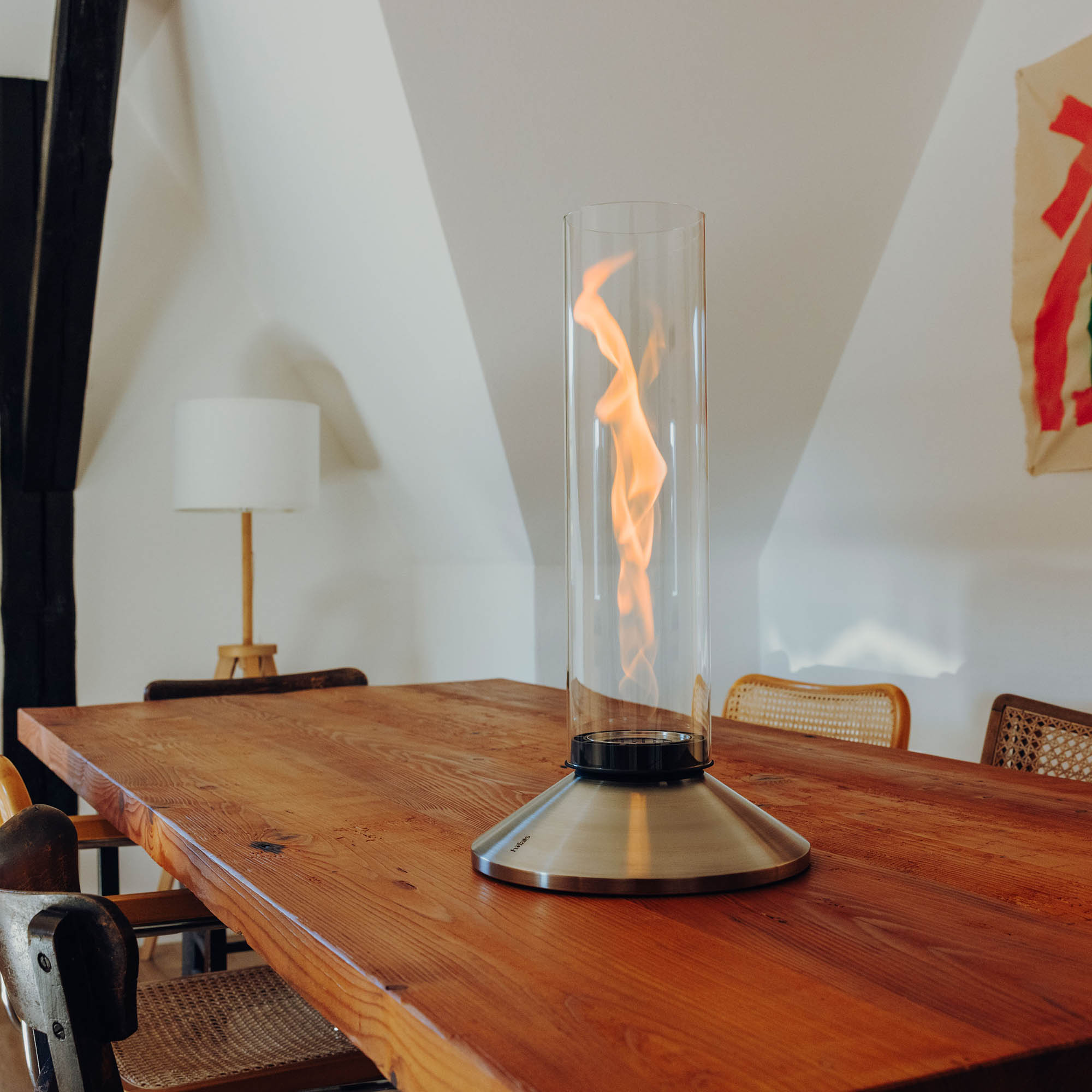 HÖFATS Tischfeuer SPIN X 1200 mit 5 bis 7 Stunden Brenndauer silber