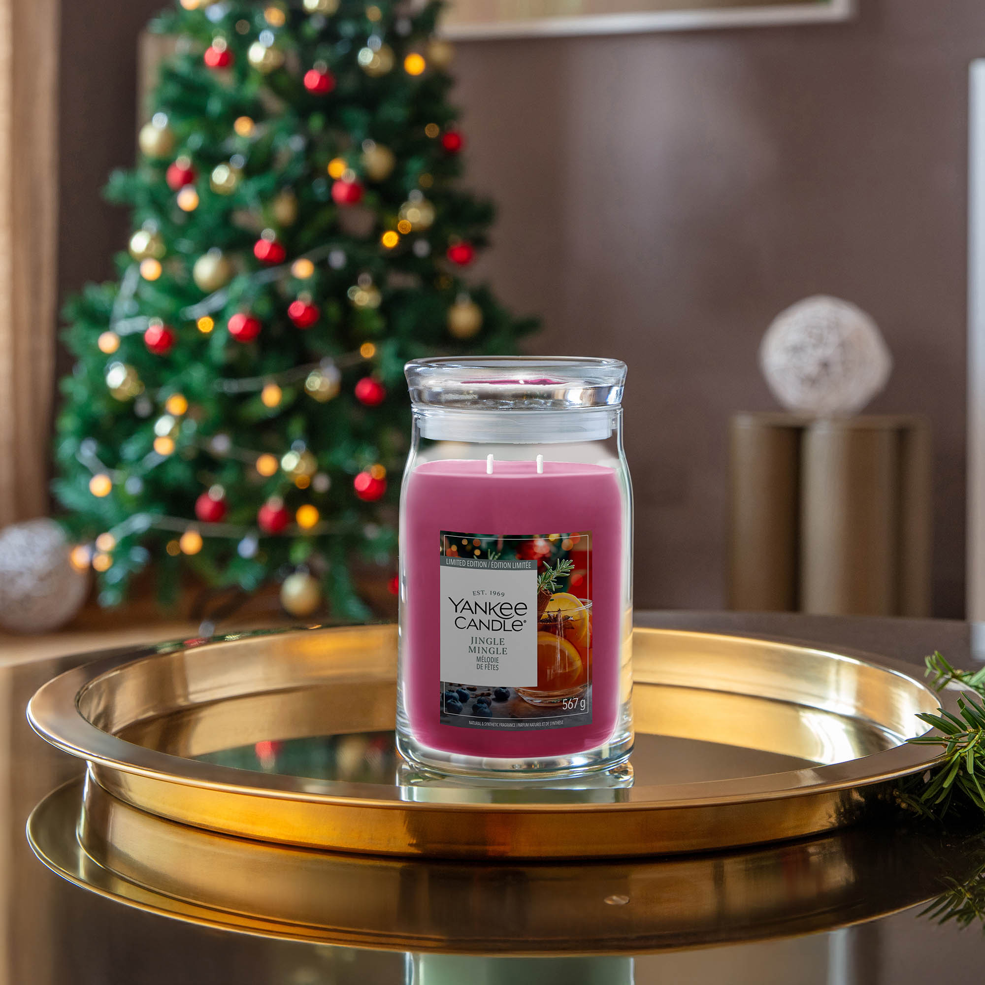 YANKEE CANDLE Große Signature Kerze JINGLE MINGLE 567 g Duftkerze