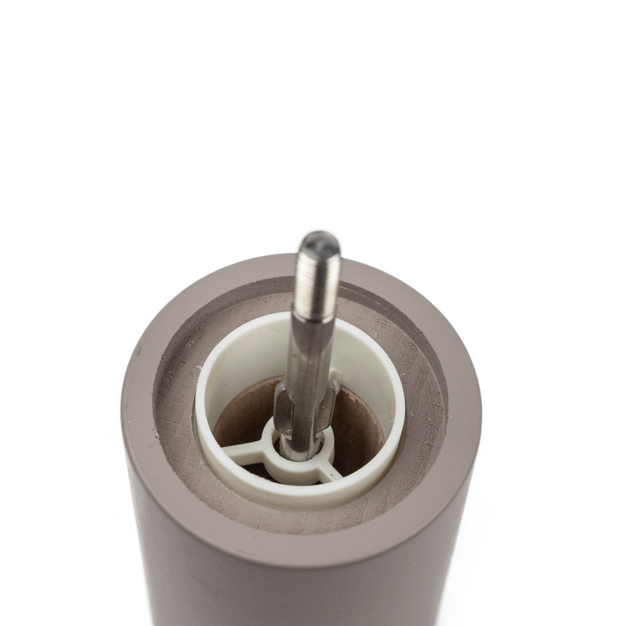 PEUGEOT BOREAL Salt Mill, 12 cm, beech wood, pebble grey, with ZIRLION grinding mechanism