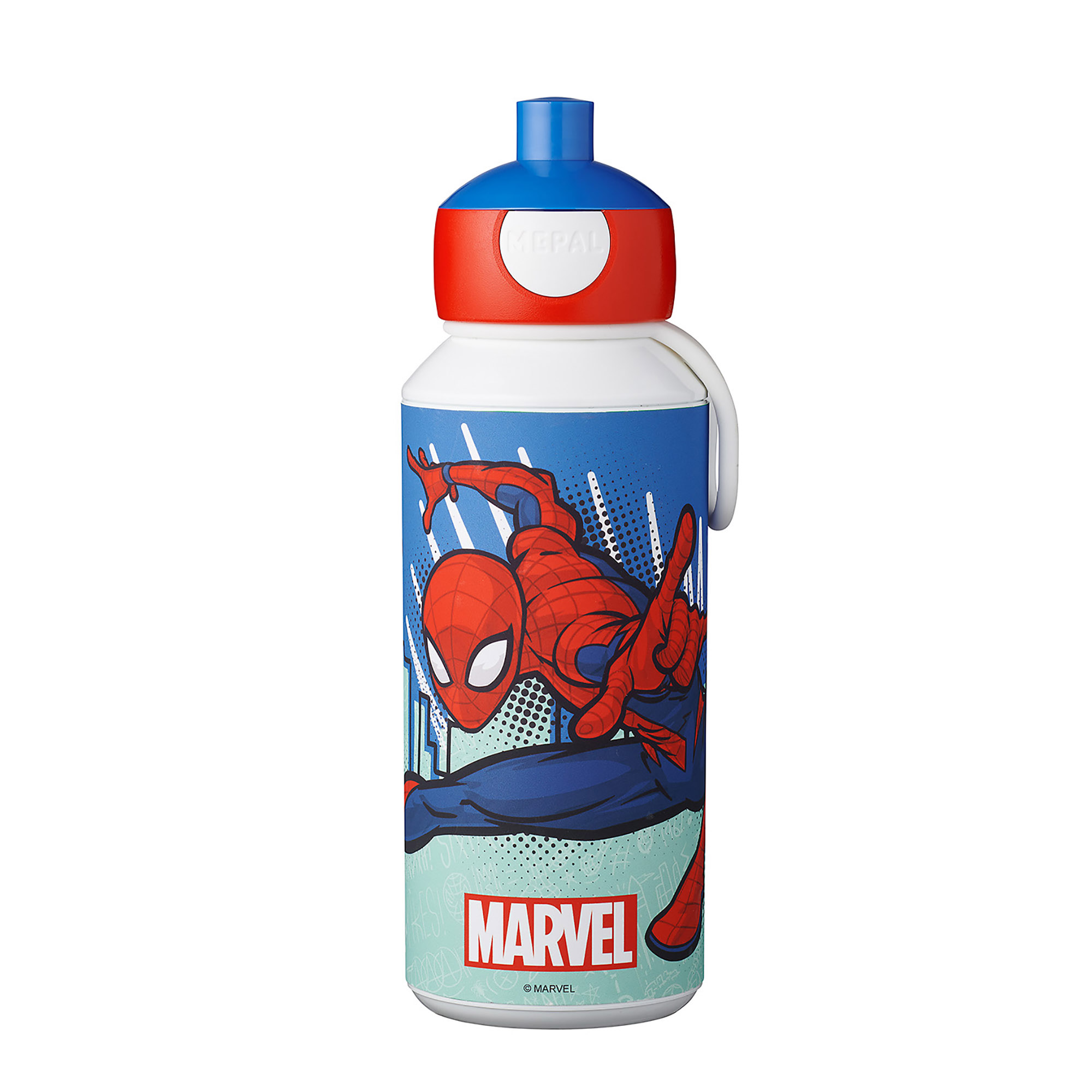 MEPAL Pop-up-Trinkflasche für Kinder CAMPUS 0,4 Liter Motiv Spiderman