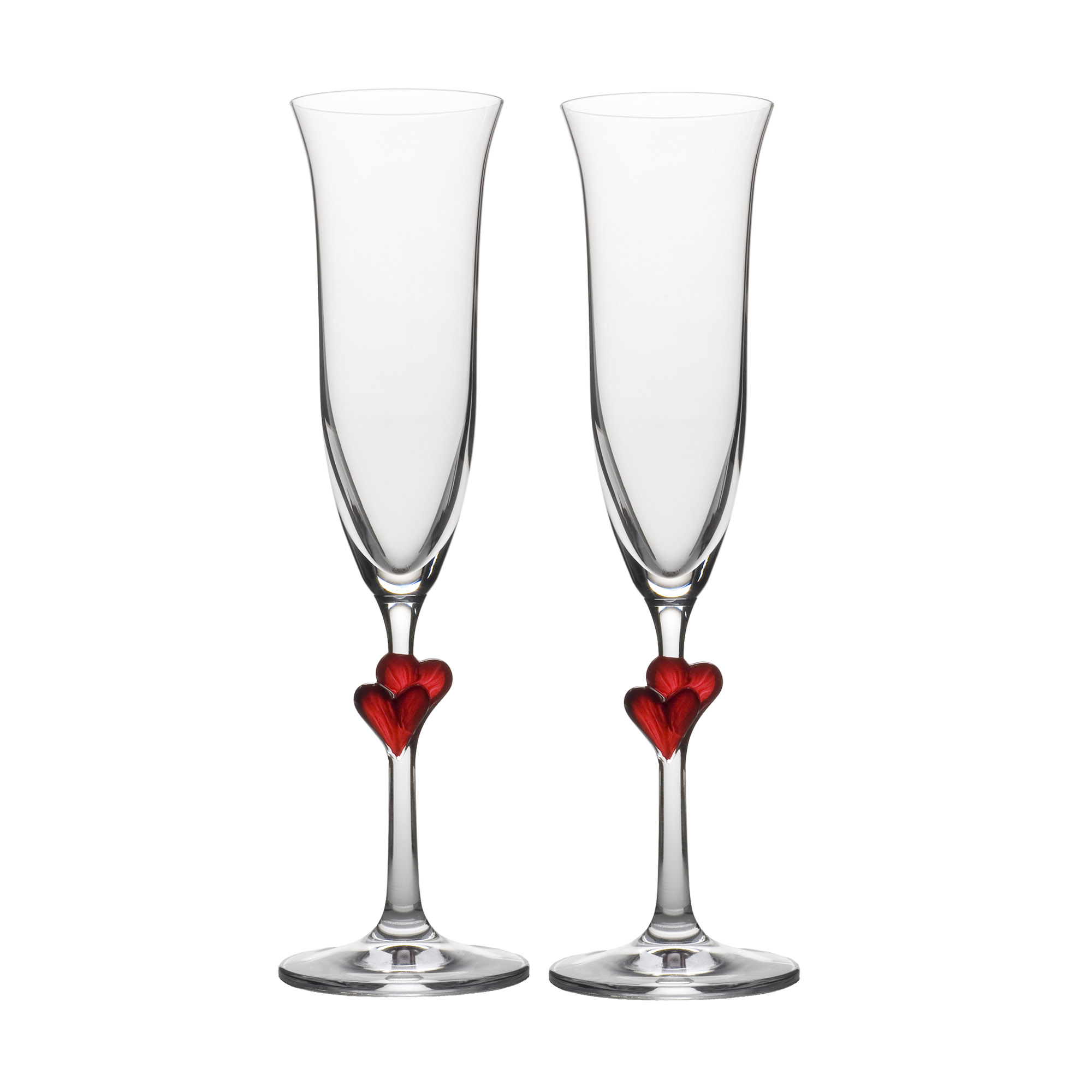 STÖLZLE LAUSITZ Serie L'AMOUR Sektkelch mit roten Herzen 175 ml 2 Stück