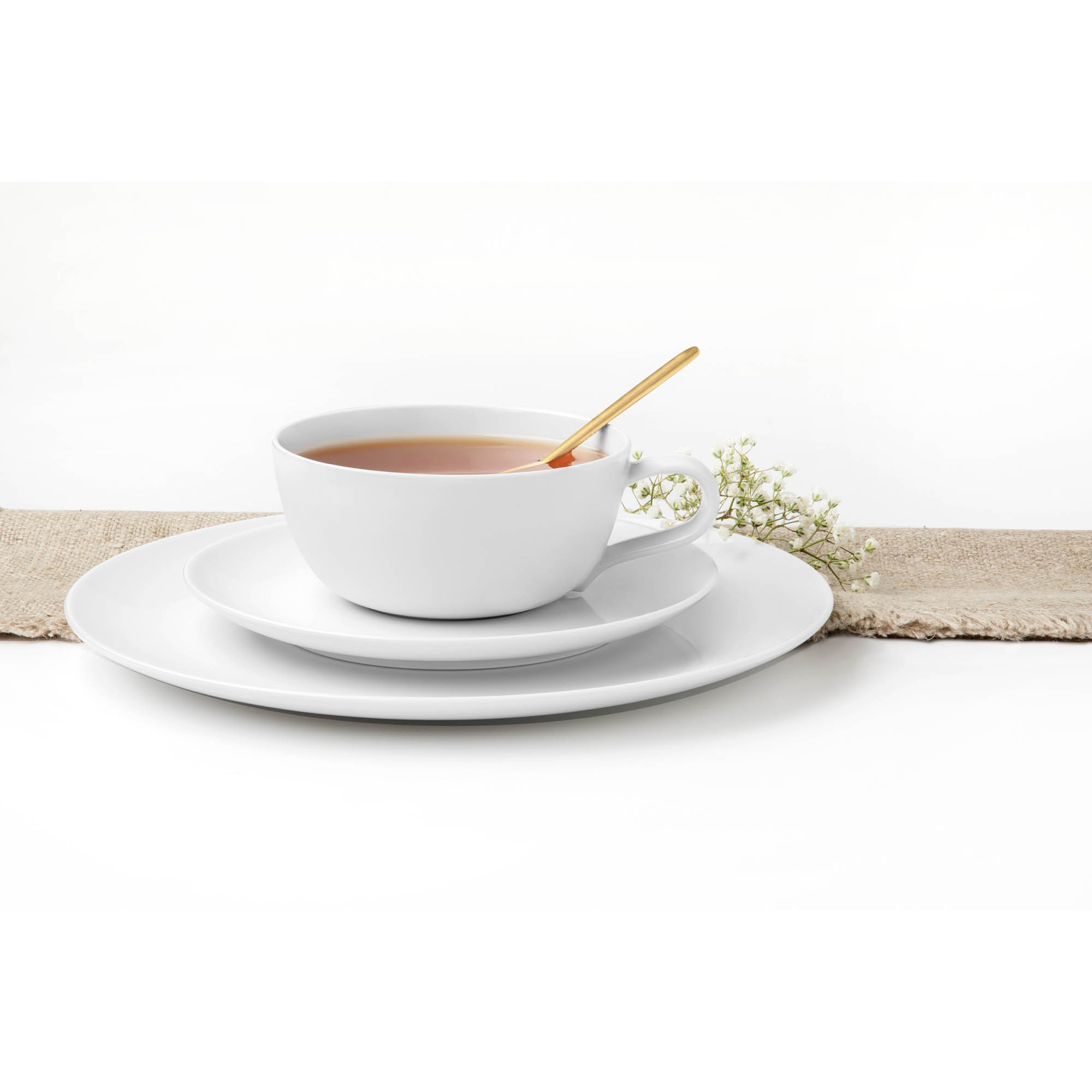 Seltmann Weiden LIBERTY white 003 plain combination saucer 16.5 cm 6 pieces