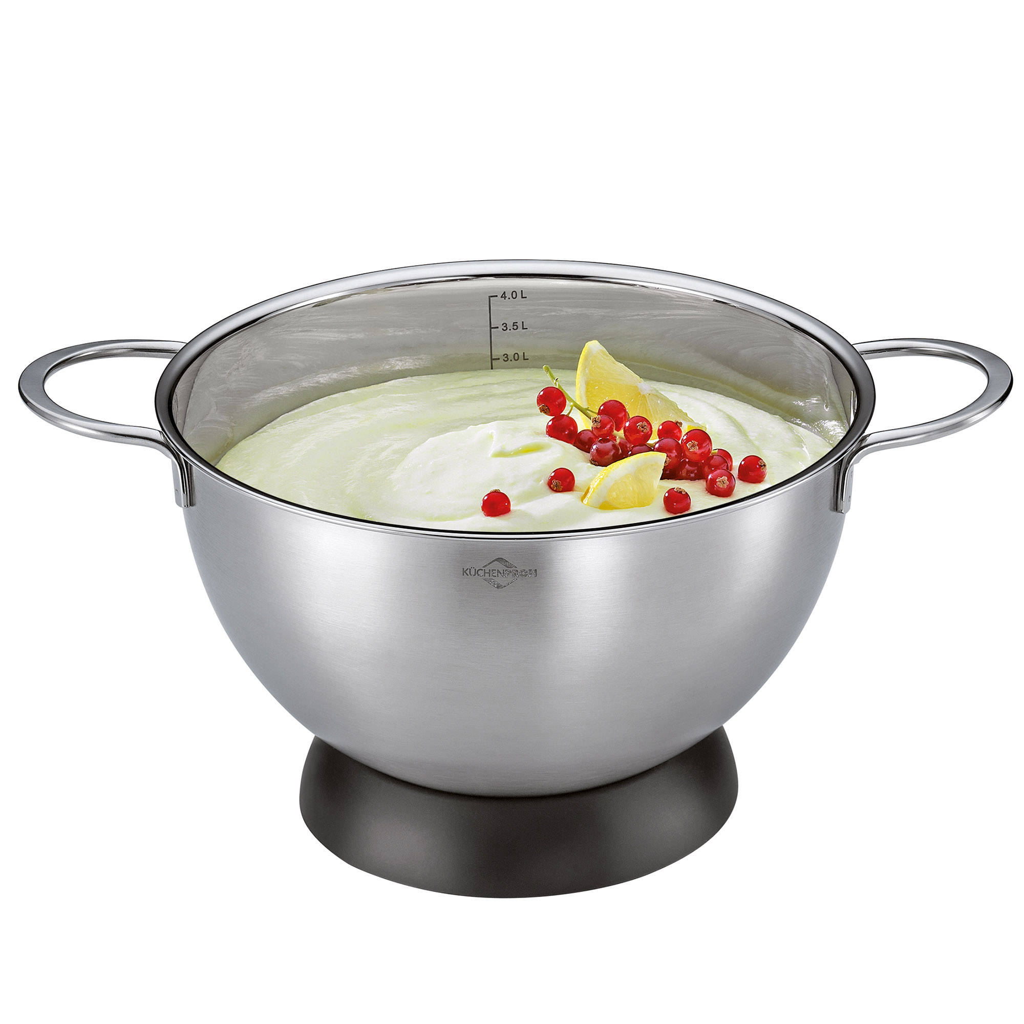 KÜCHENPROFI Rührschüssel mit Standring DELUXE 24 cm Edelstahl Küchenschüssel