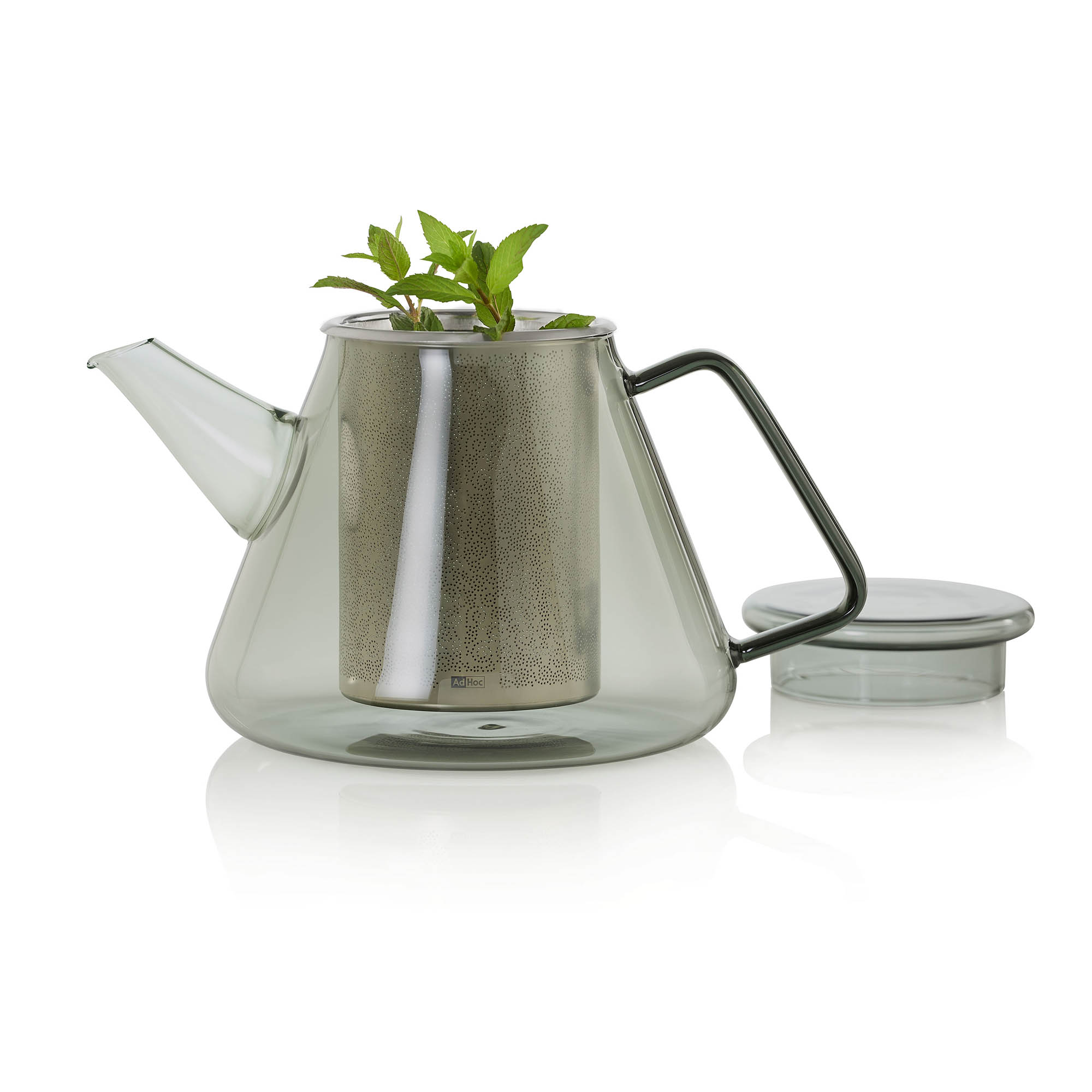 AdHoc teapot ORIENT+ GREY made of borosilicate glass grey tinted 1.5 litres