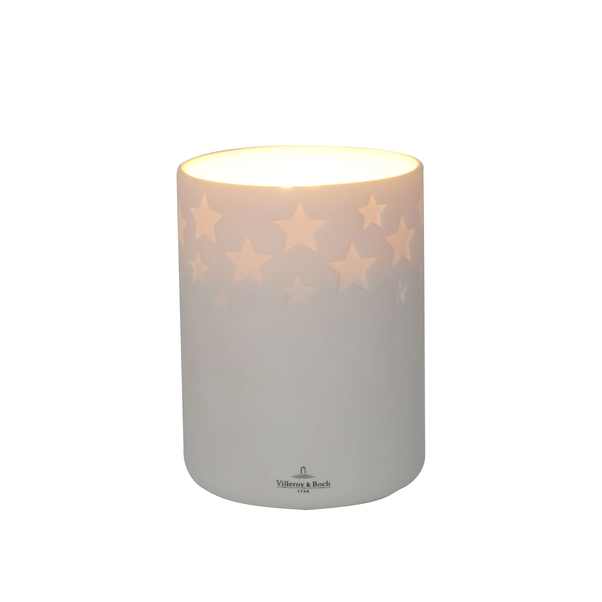 VILLEROY & BOCH LED-Porzellankerze SALZBURG 8,5 x 10,6 cm Echtwachs weiß