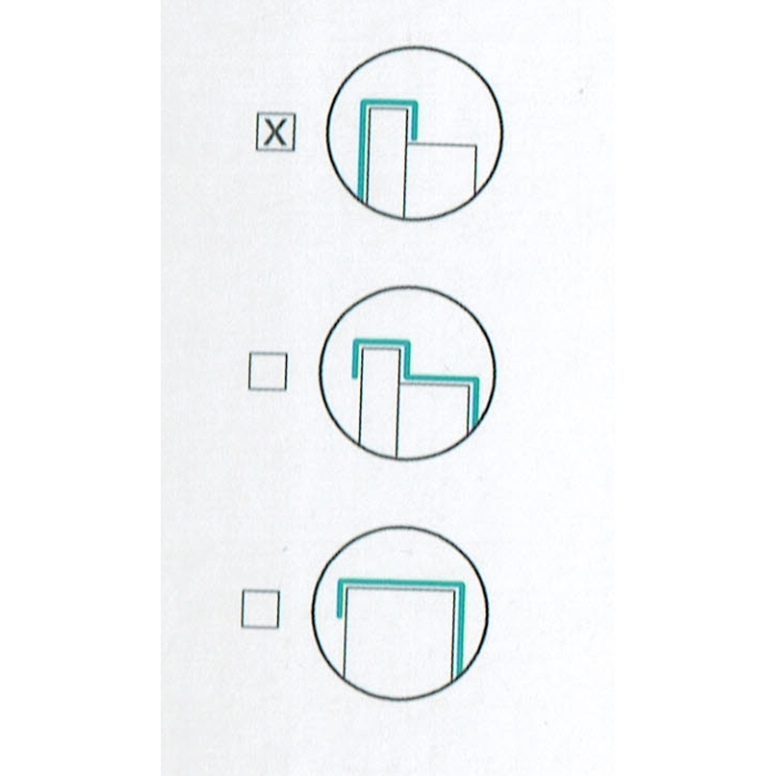 ZACK EXIT door hook strip for rebate thickness from 1.6-1.9 cm OUTSIDE satin stainless steel