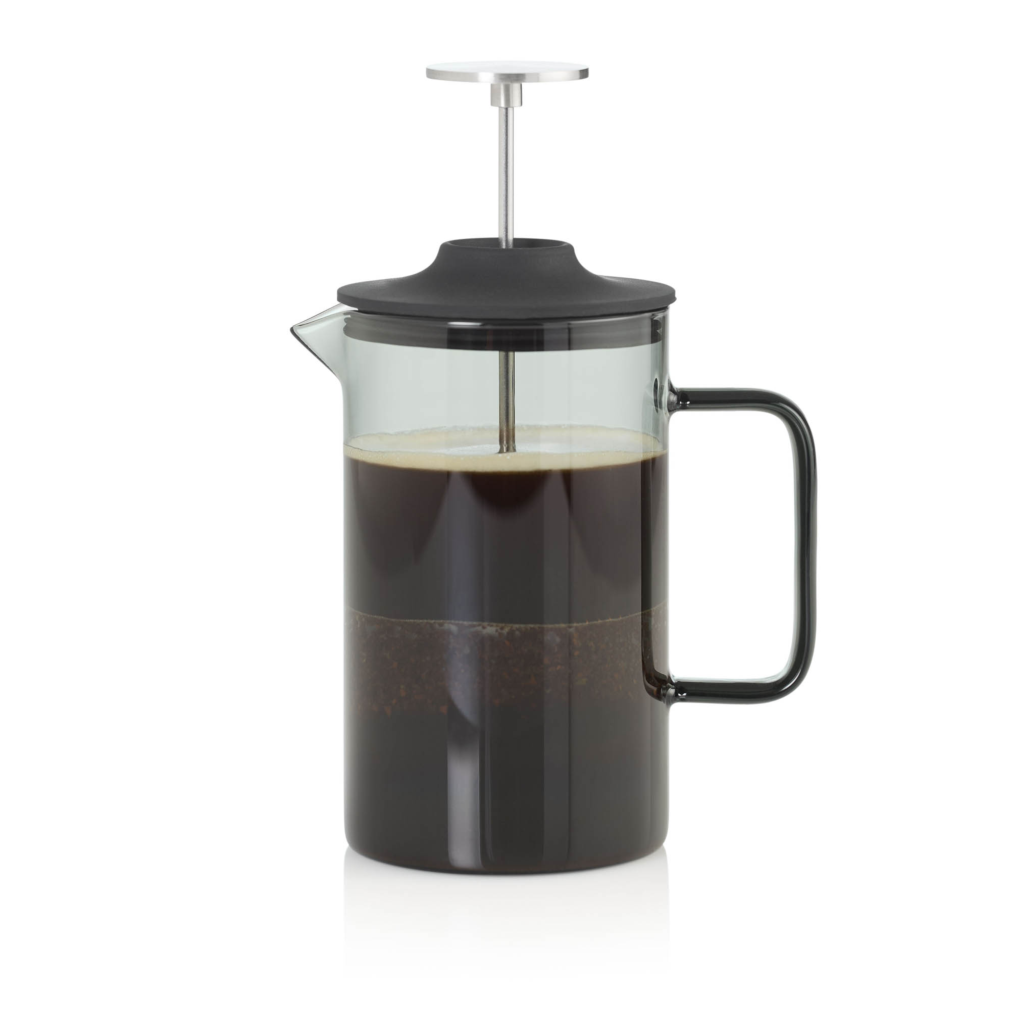 AdHoc French Press Kaffeebereiter IMPACT Borosilikatglas grau 0,6 Liter
