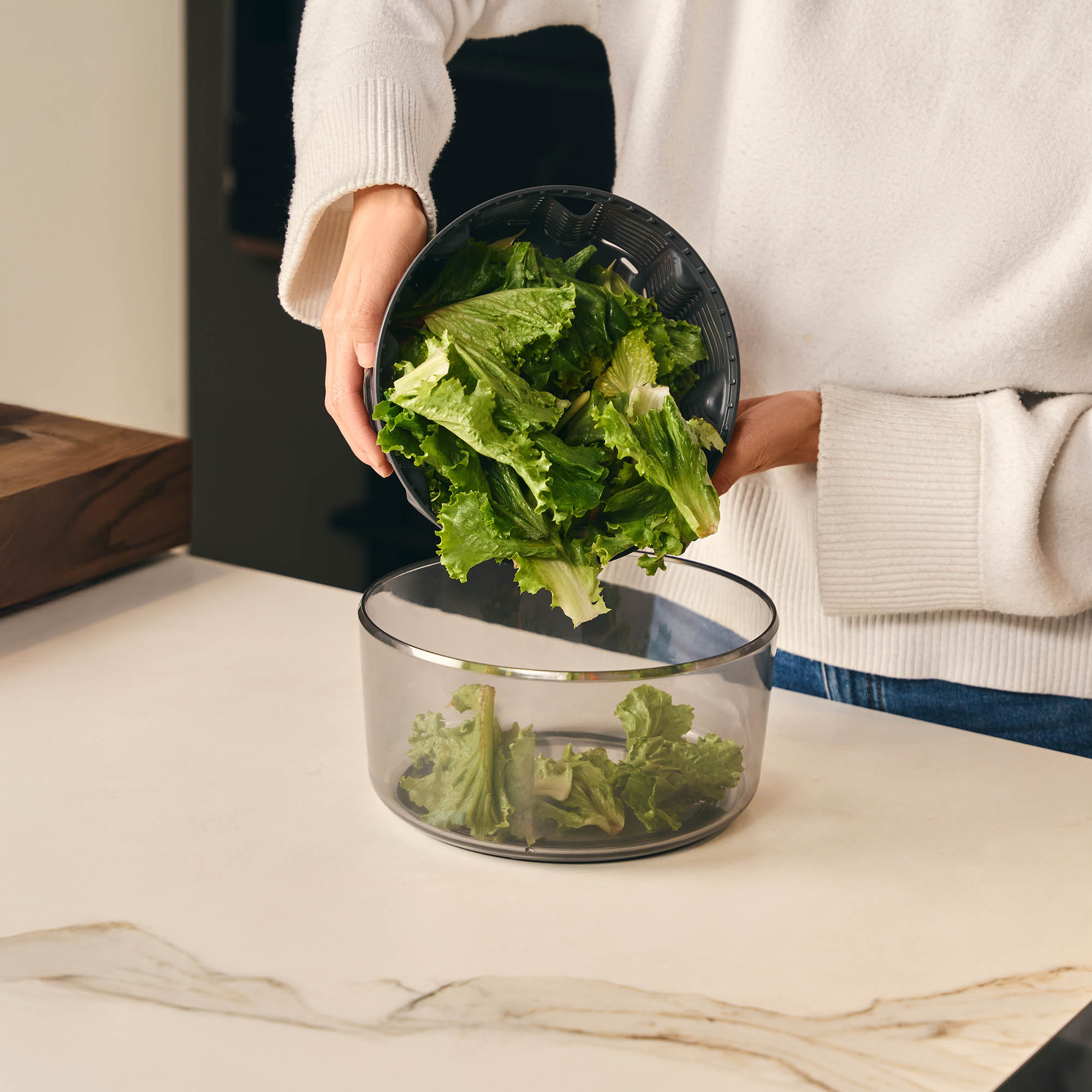ZYLISS salad spinner EASY SPIN S with rope pull mechanism 23 cm black
