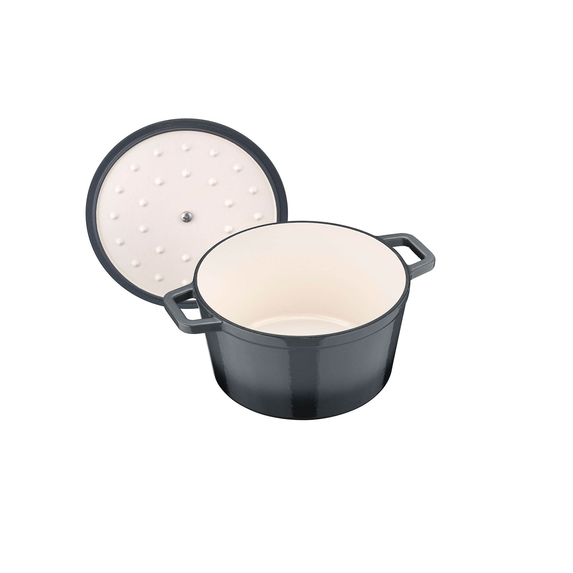 BERNDES Cocotte casserole B.IRON cast iron round 20 cm 2.5 litres sage green INDUCTION