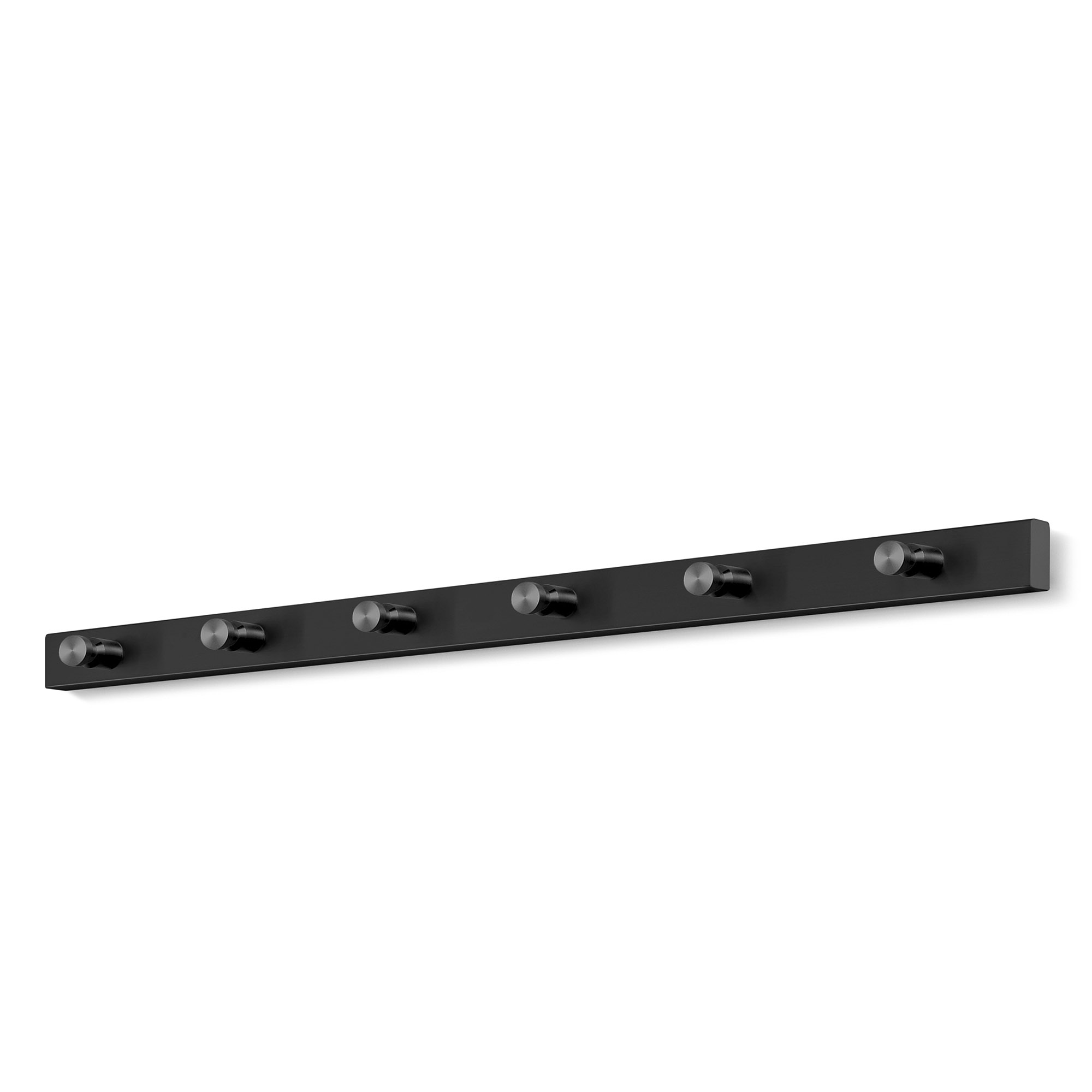 ZACK Garderobenleiste ACCOLO 60 cm aus Edelstahl schwarz mit 6 Haken