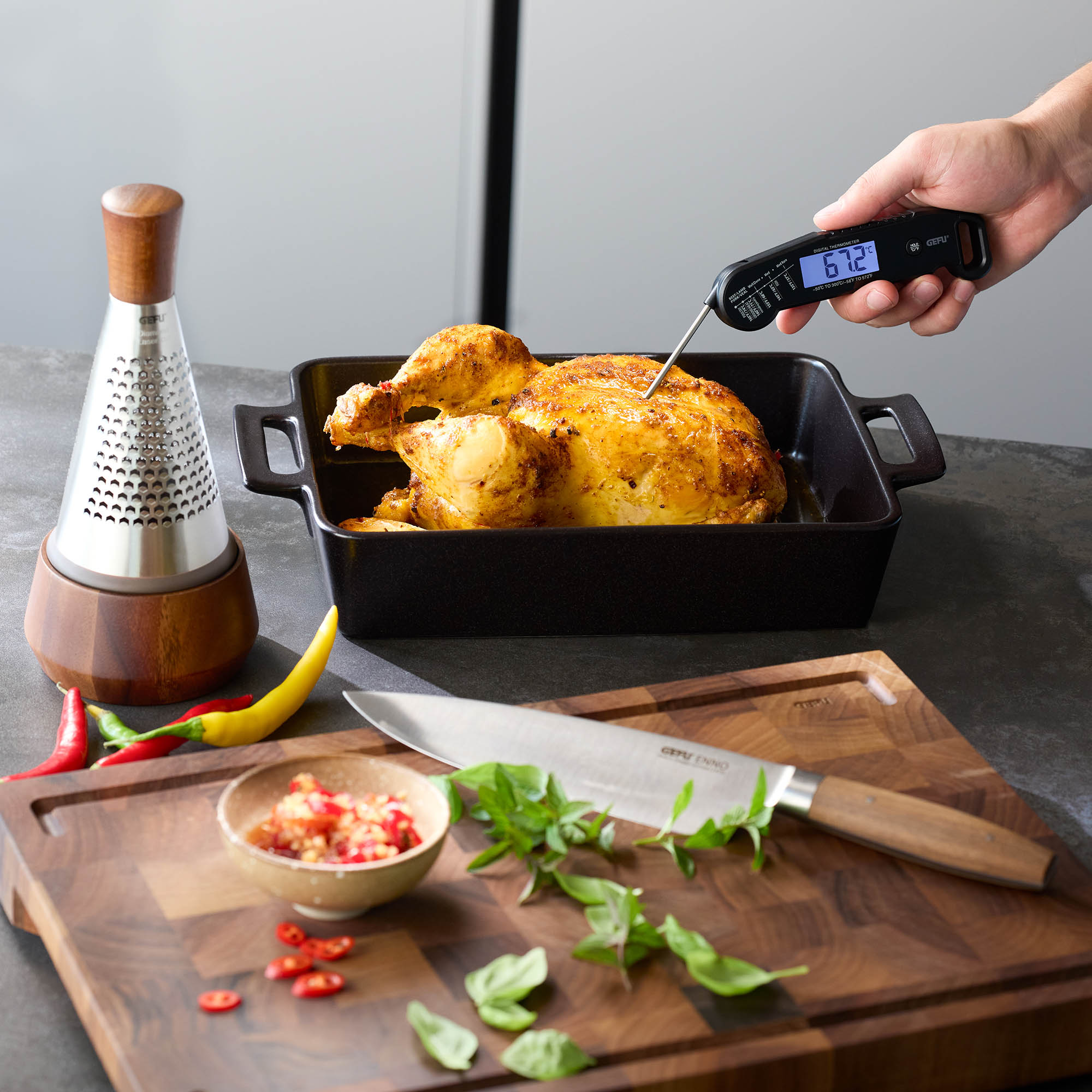 GEFU Folding digital roasting thermometer AUREMA barbecue thermometer