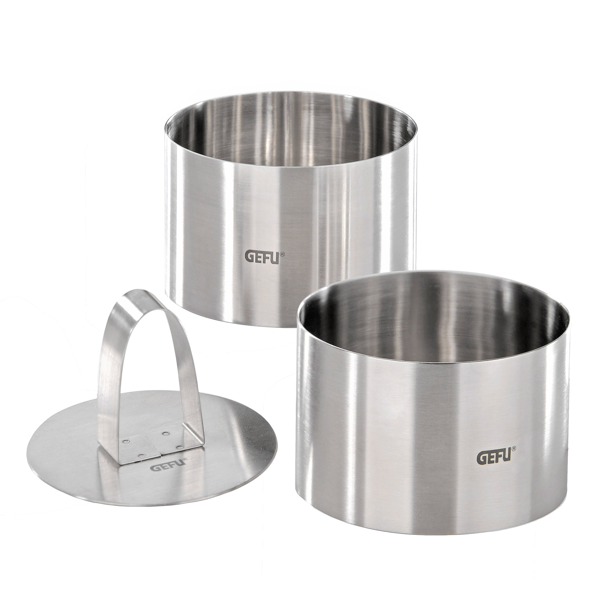 GEFU Dessertringe Vorspeisenringe FORMA 7,5 cm 2 Stück mit Ausstößer