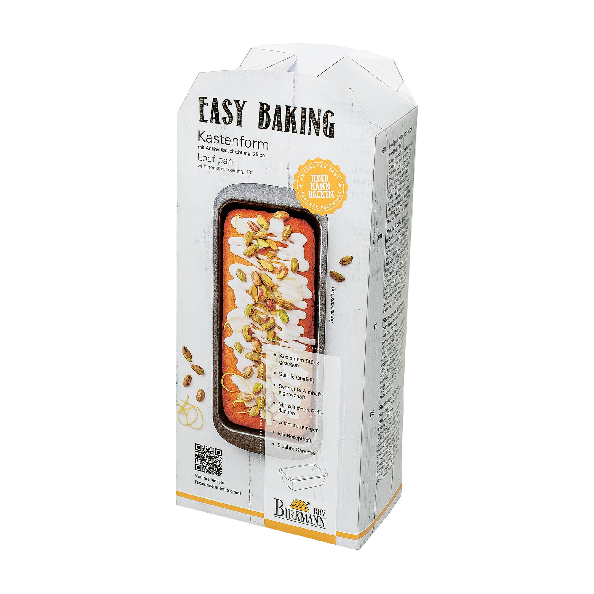 BIRKMANN Kastenform 25 x 10,5 cm Königskuchenform EASY BAKING