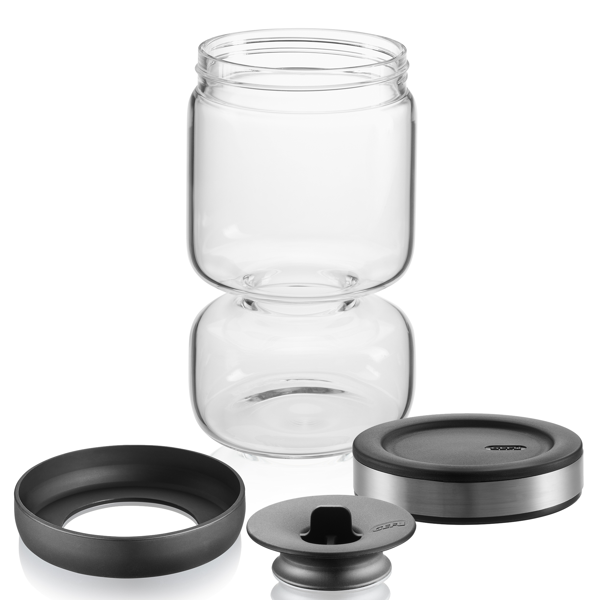 GEFU Abtropfglas LAVINA mit Zwei-Kammer-System 0,9 Liter