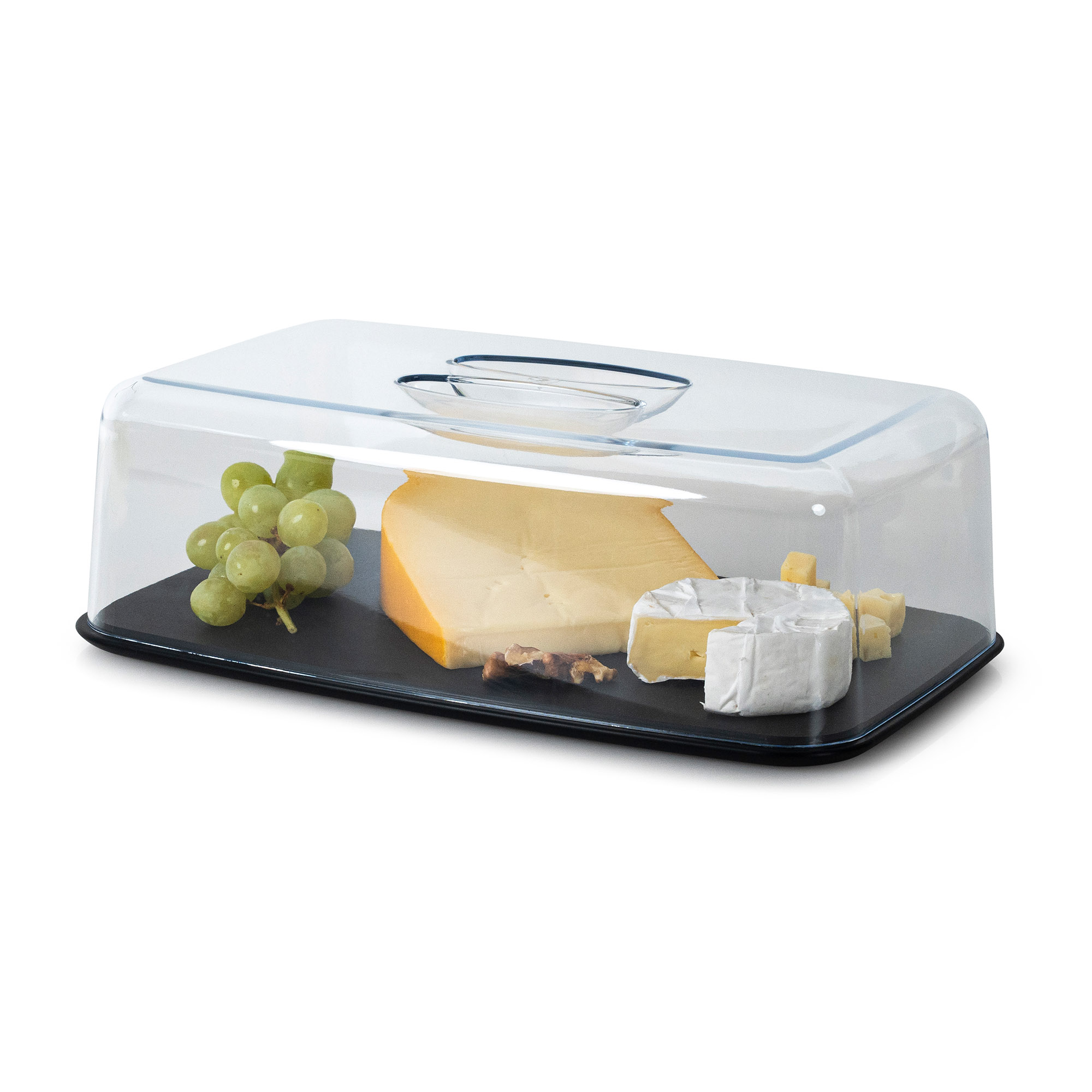 CONTINENTA Käseglocke Käsehaube eckig 34 x 21 cm aus DURACORE und Kunststoff