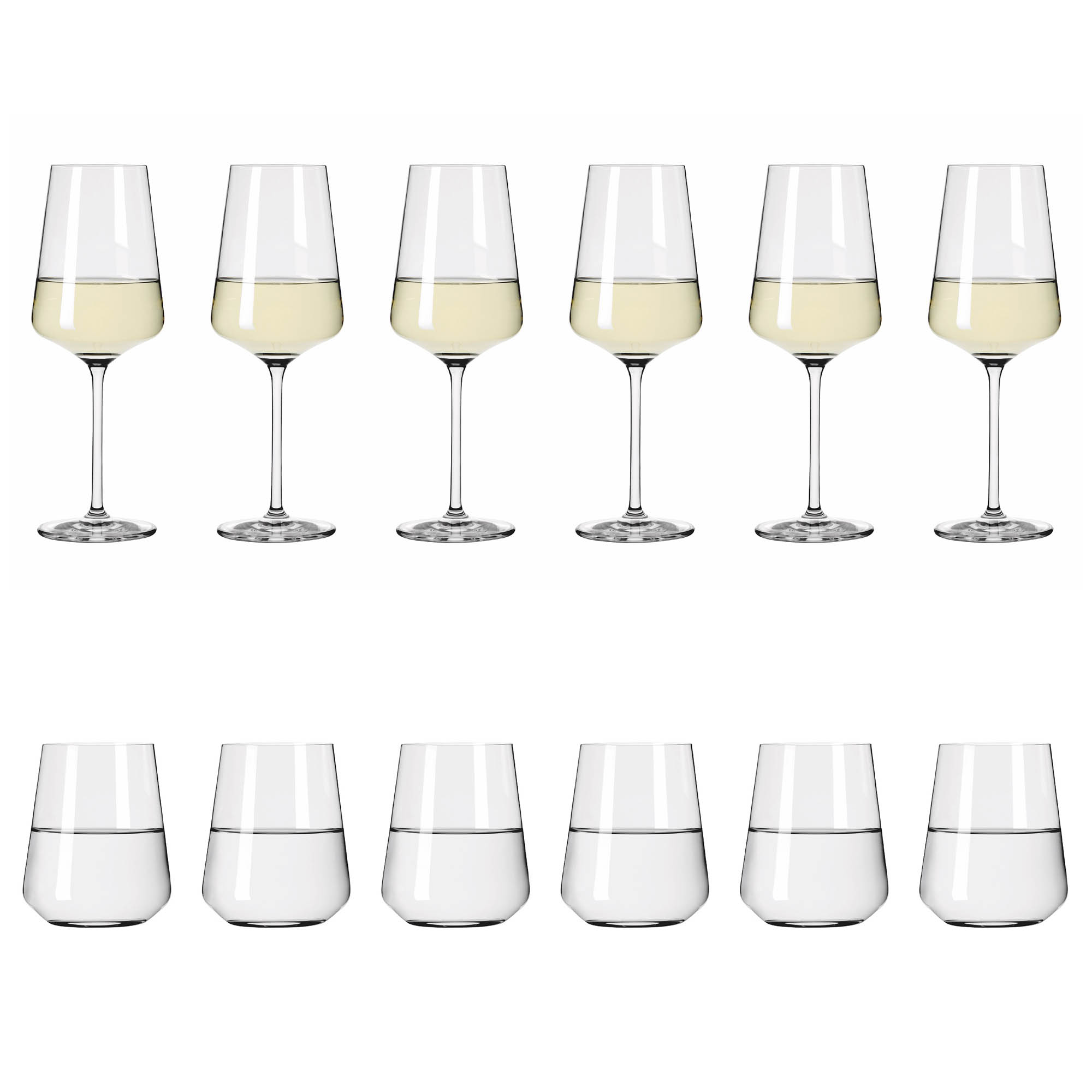 RITZENHOFF set of 12 LIGHT WHITE JULIE 6 x white wine glass 6 x water glass