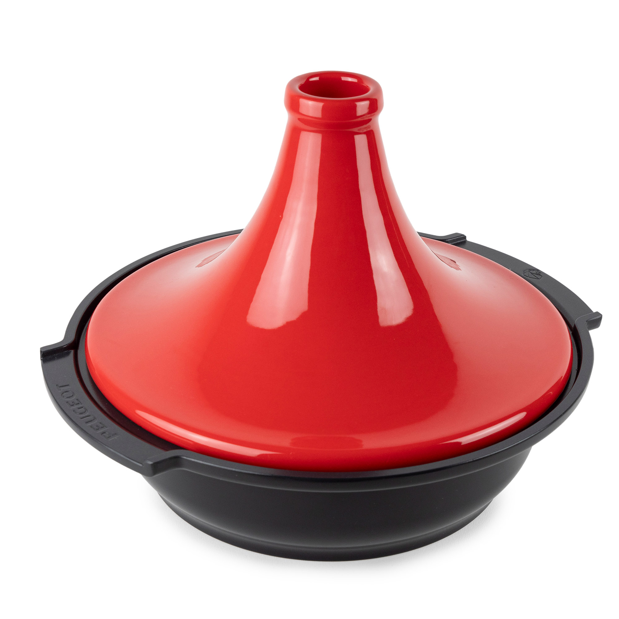 PEUGEOT Tagine Tajine ATLAS 30 cm Gusseisen mit Keramikdeckel rot