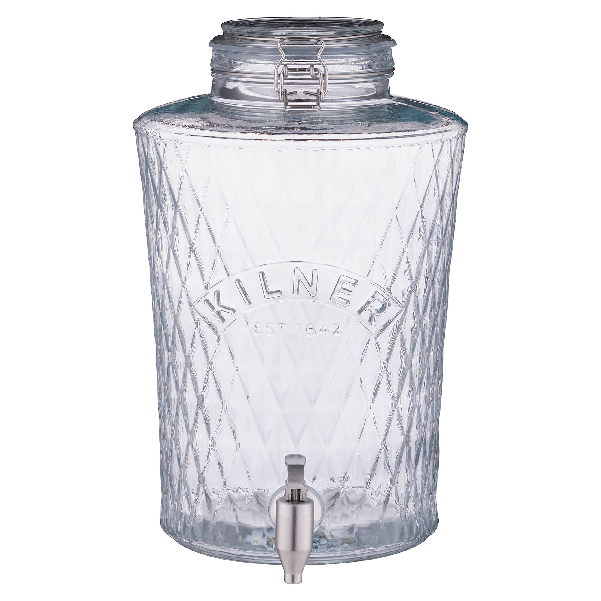 KILNER Getränkespender DIAMOND 8 Liter mit Bügelverschluss & Edelstahl- Zapfhahn