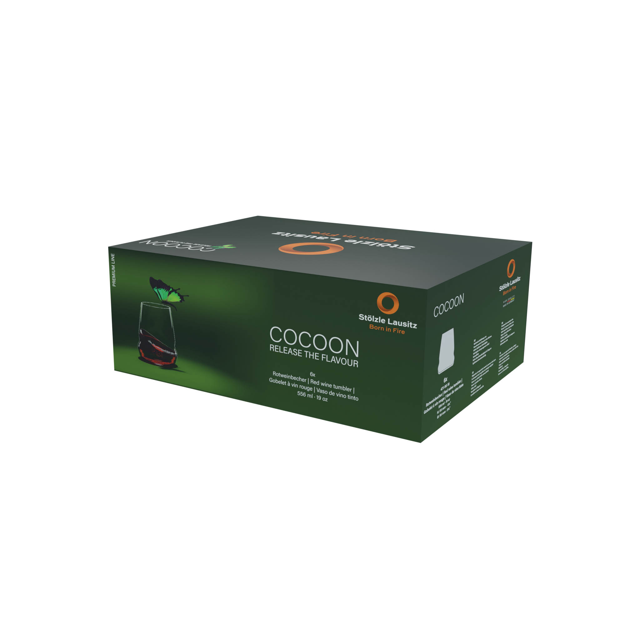 STÖLZLE LAUSITZ Serie COCOON Rotweinbecher Wasserglas 6 Stück Inhalt 556 ml