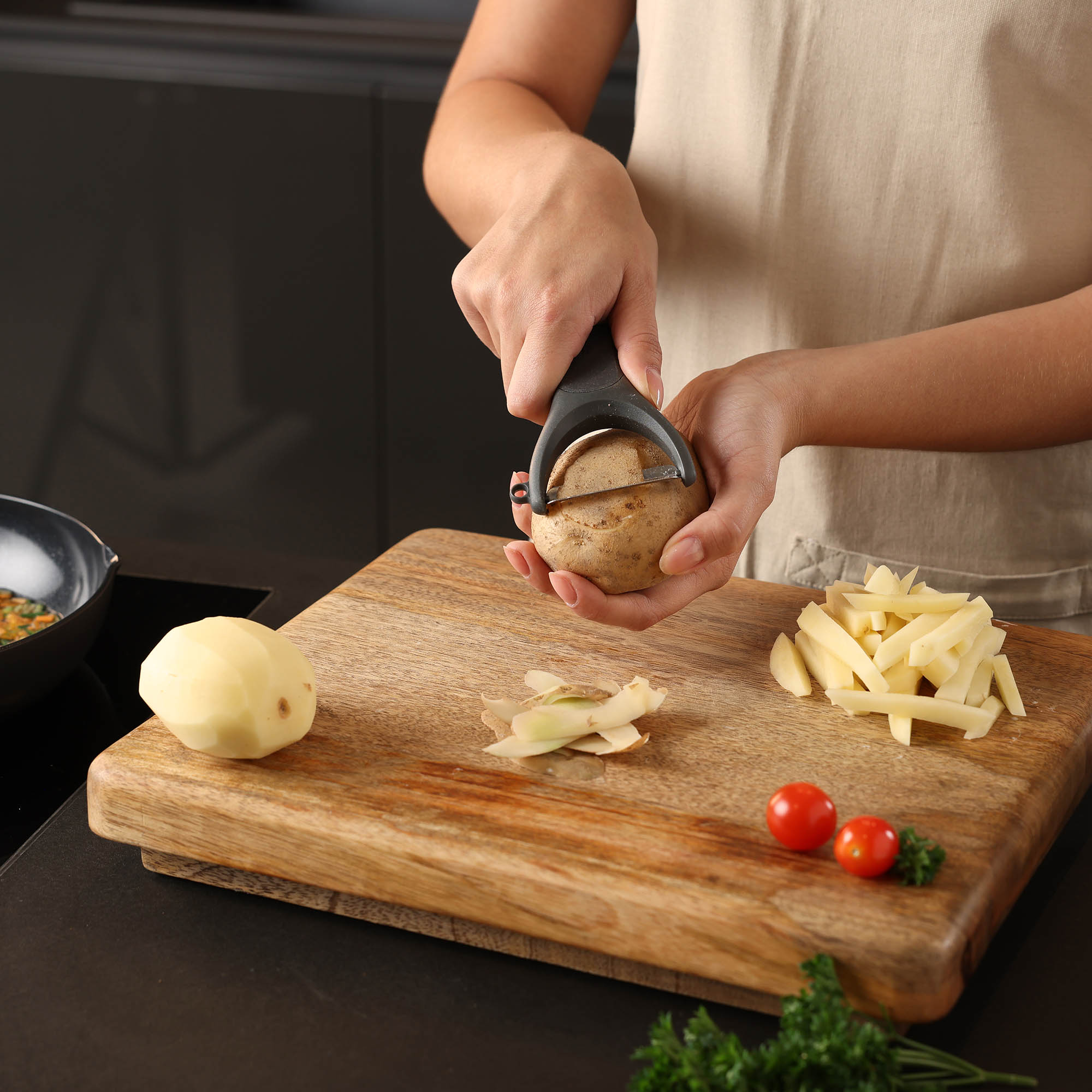 ZYLISS Y-shaped peeler with a plastic handle reinforced with wheat straw fibres