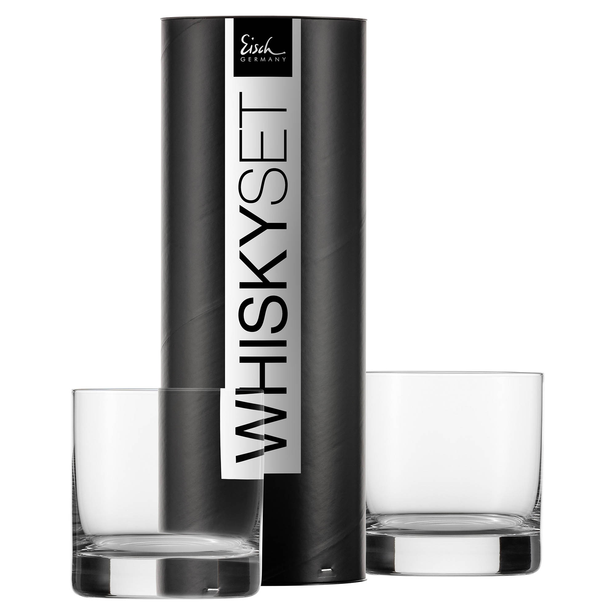 EISCH Whisky-Tumbler GENTLEMAN PLATIN 2 Stück in Geschenkröhre Inhalt je 400 ml