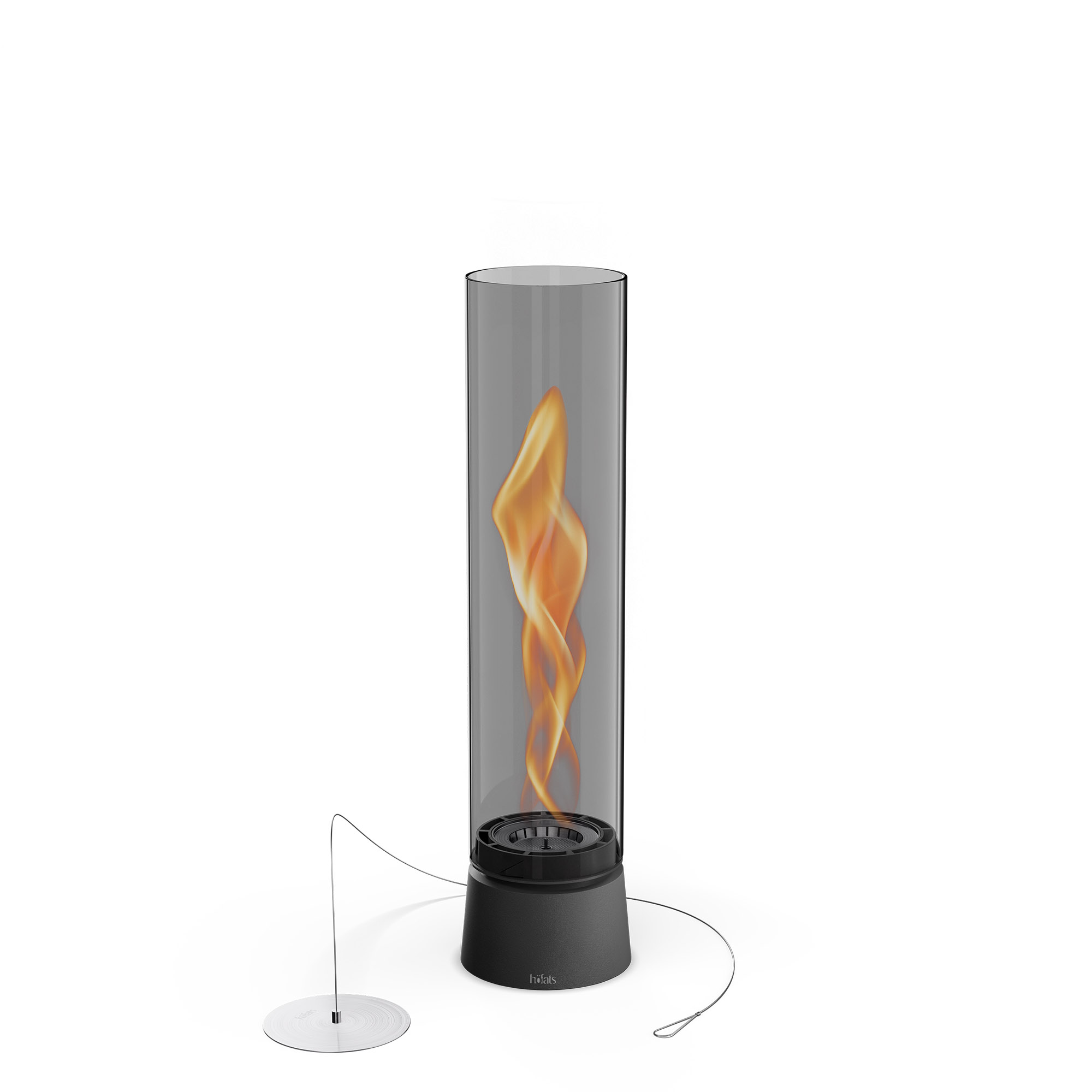 HÖFATS Tischfeuer SPIN air 900 all black mit Bio-Burner Windlicht Tischkamin