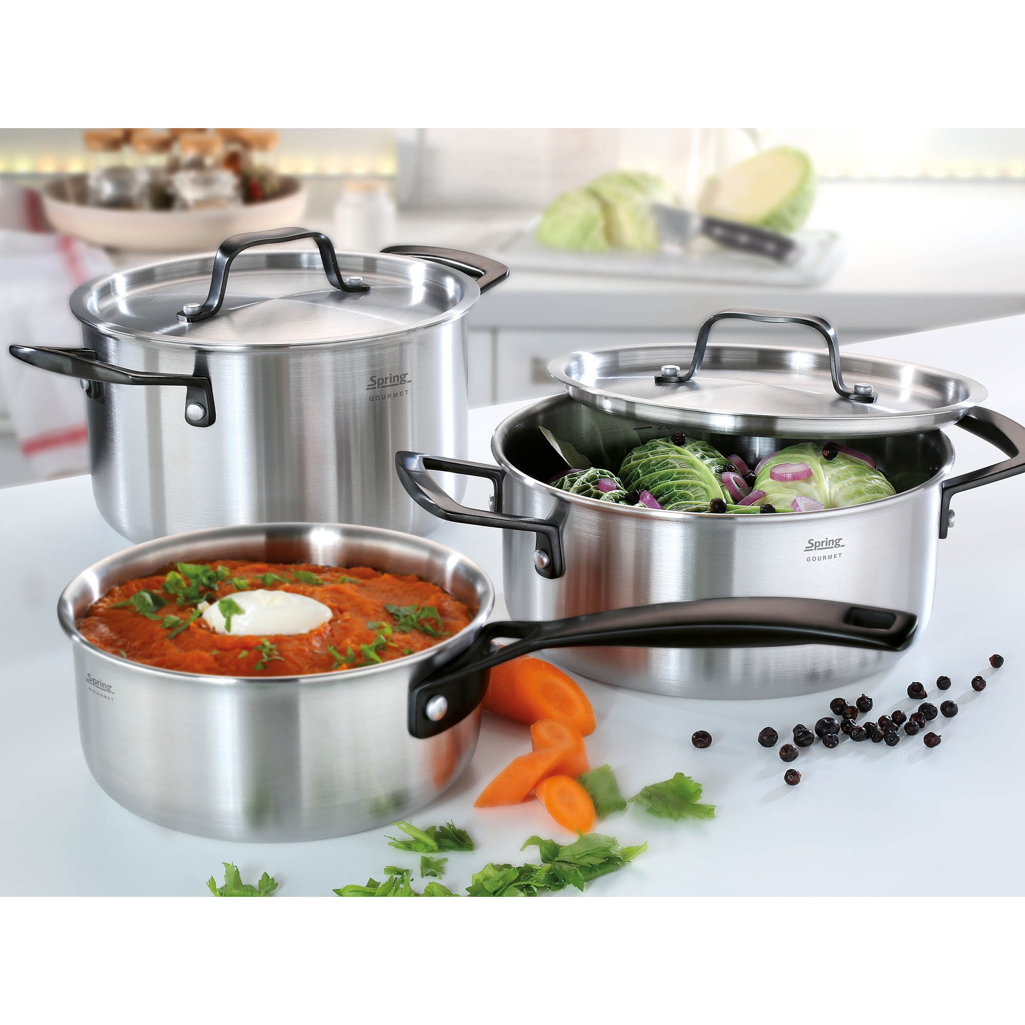 SPRING Topf-Set 5 teilig GOURMET schwarz INDUKTION