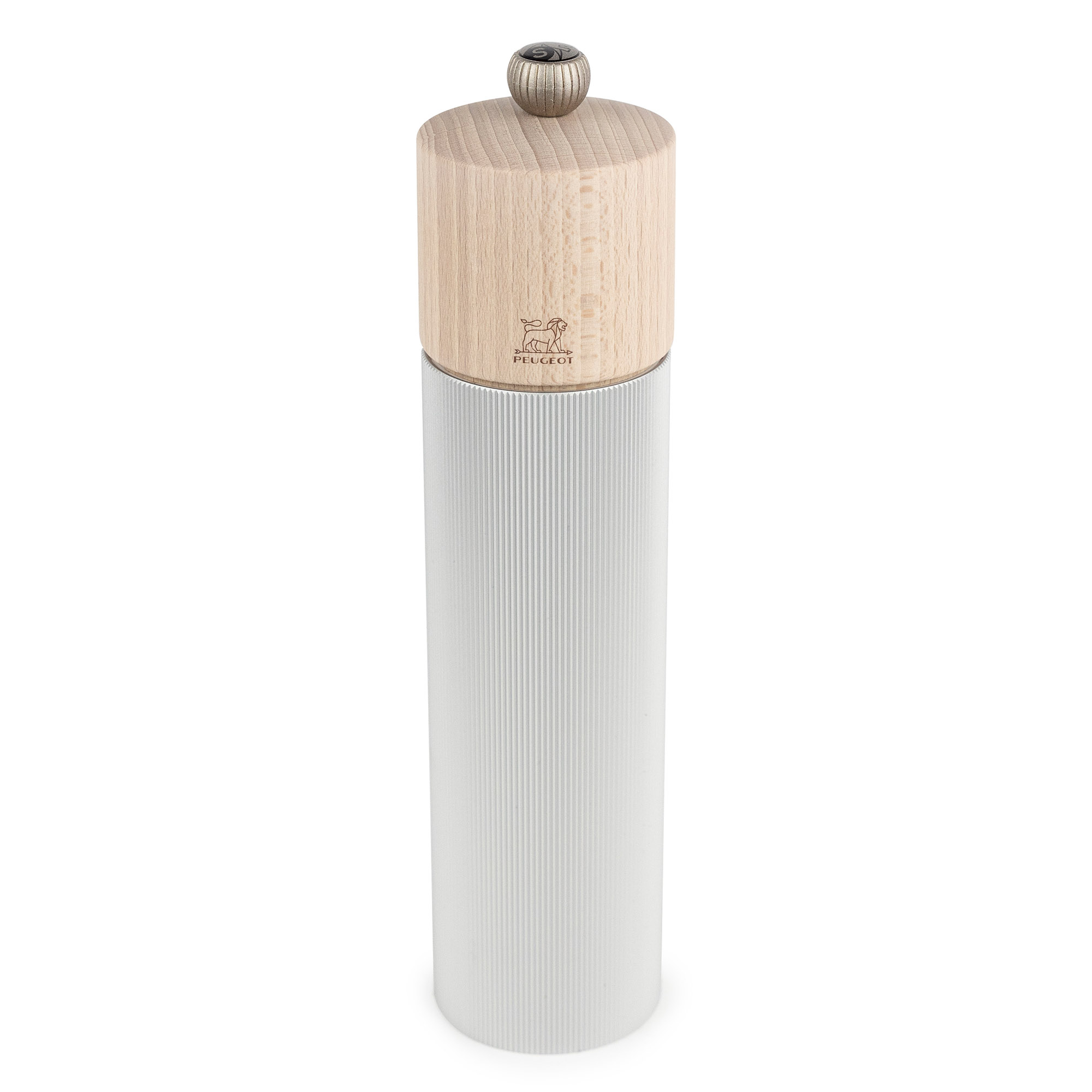 PEUGEOT Salzmühle LINE 22 cm Aluminium hell Holz natur mit ZIRLION-Mahlwerk