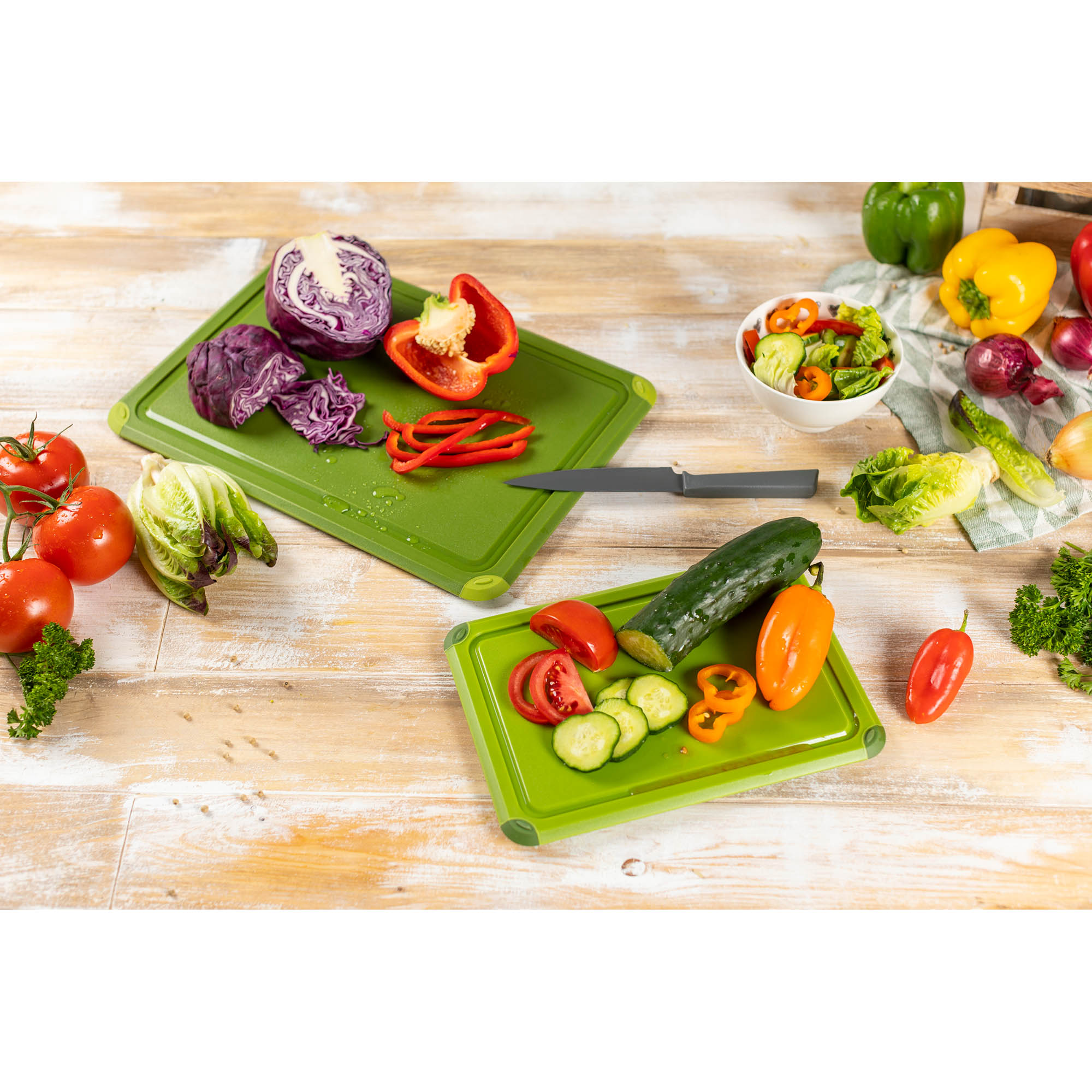 KUHN RIKON chopping board COLORI+ 35 x 25 cm plastic green