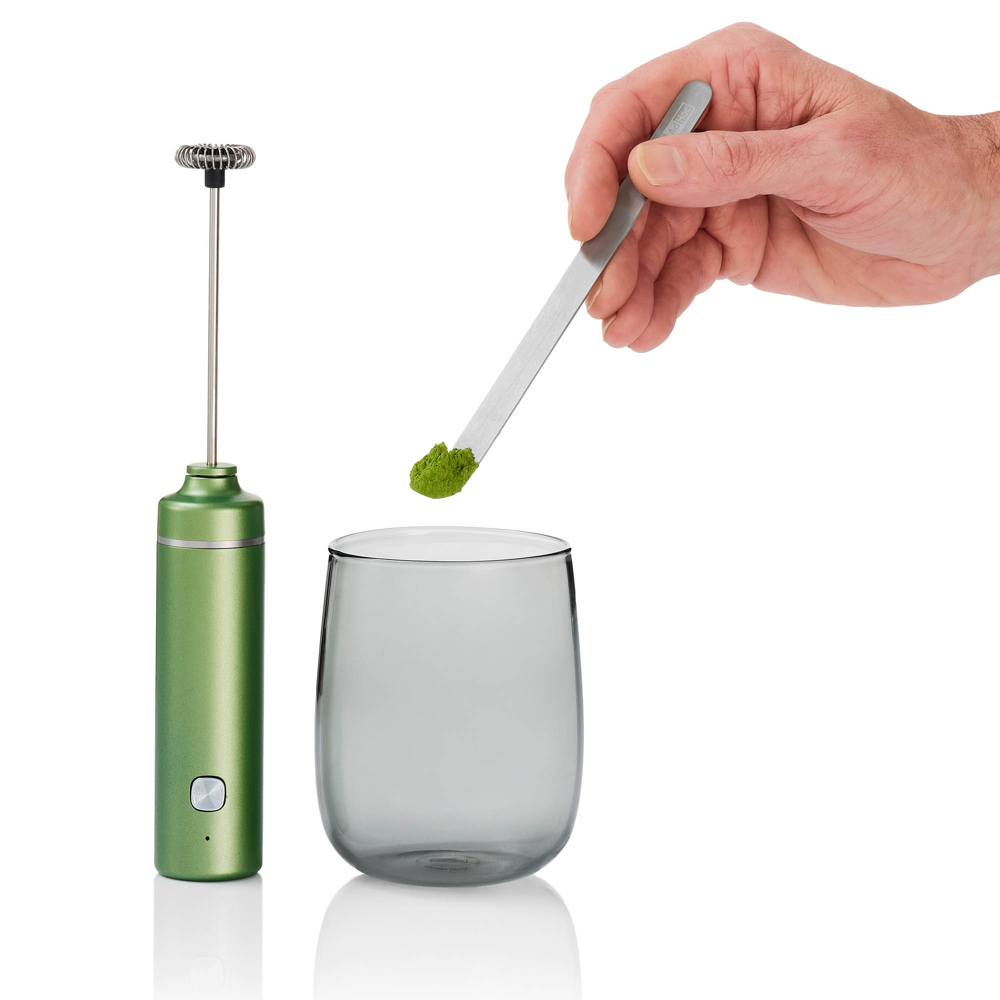 AdHoc Matcha-Genießer-Set CHADO mit Aufschäumer, Glas 250 ml und Matcha-Löffel
