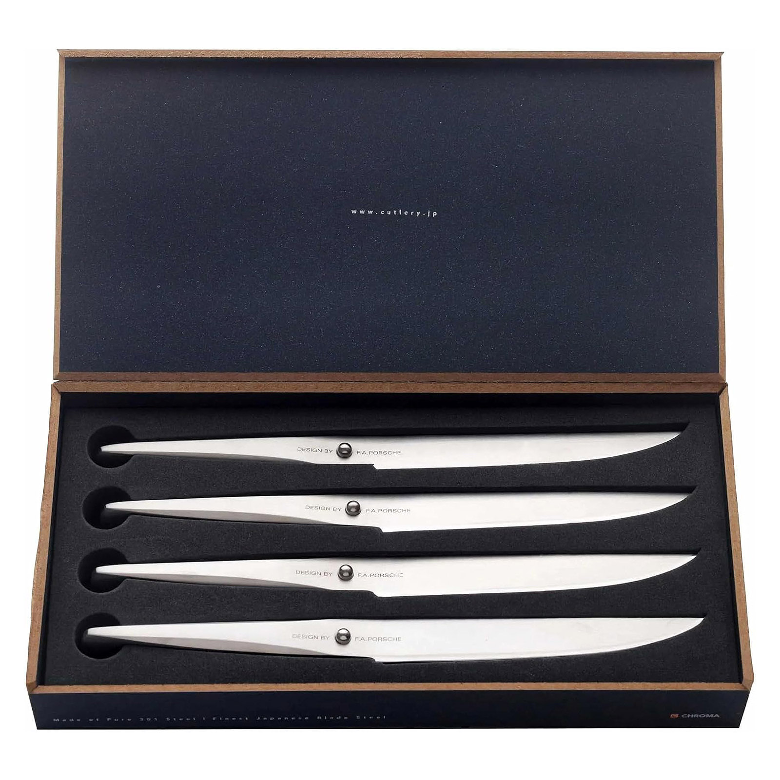 CHROMA type 301 P-16 steak knife 12 cm set of 4 pieces Designed by F.A. Porsche