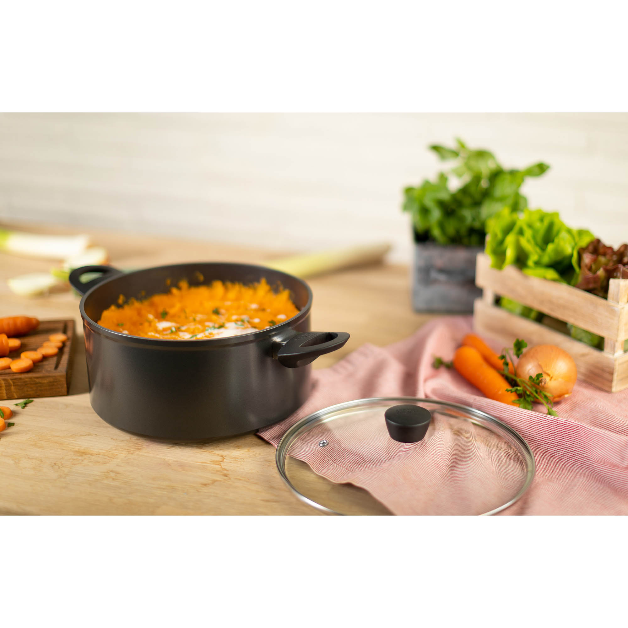 KUHN RIKON Kochtopf EASY INDUCTION mit Glasdeckel 20 cm 3,0 Liter