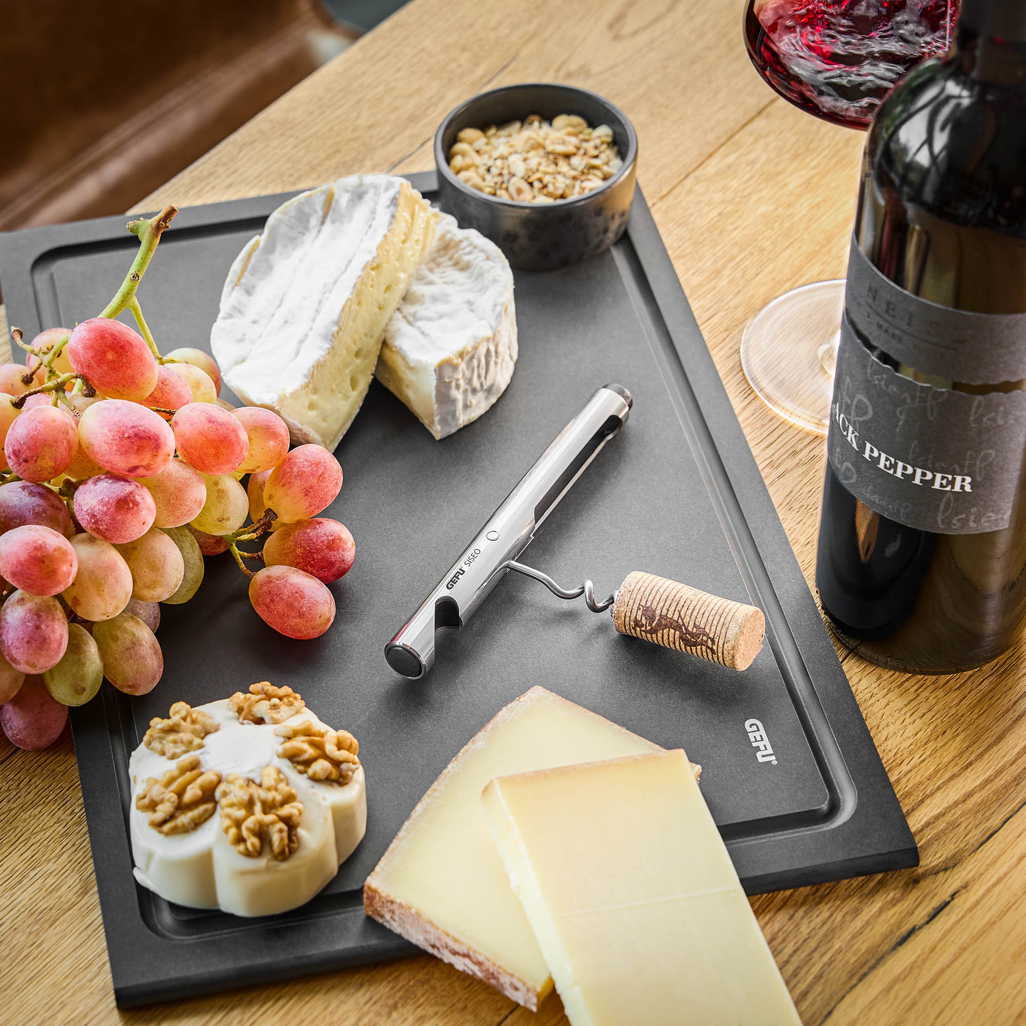 GEFU SISEO corkscrew made of stainless steel with bottle opener