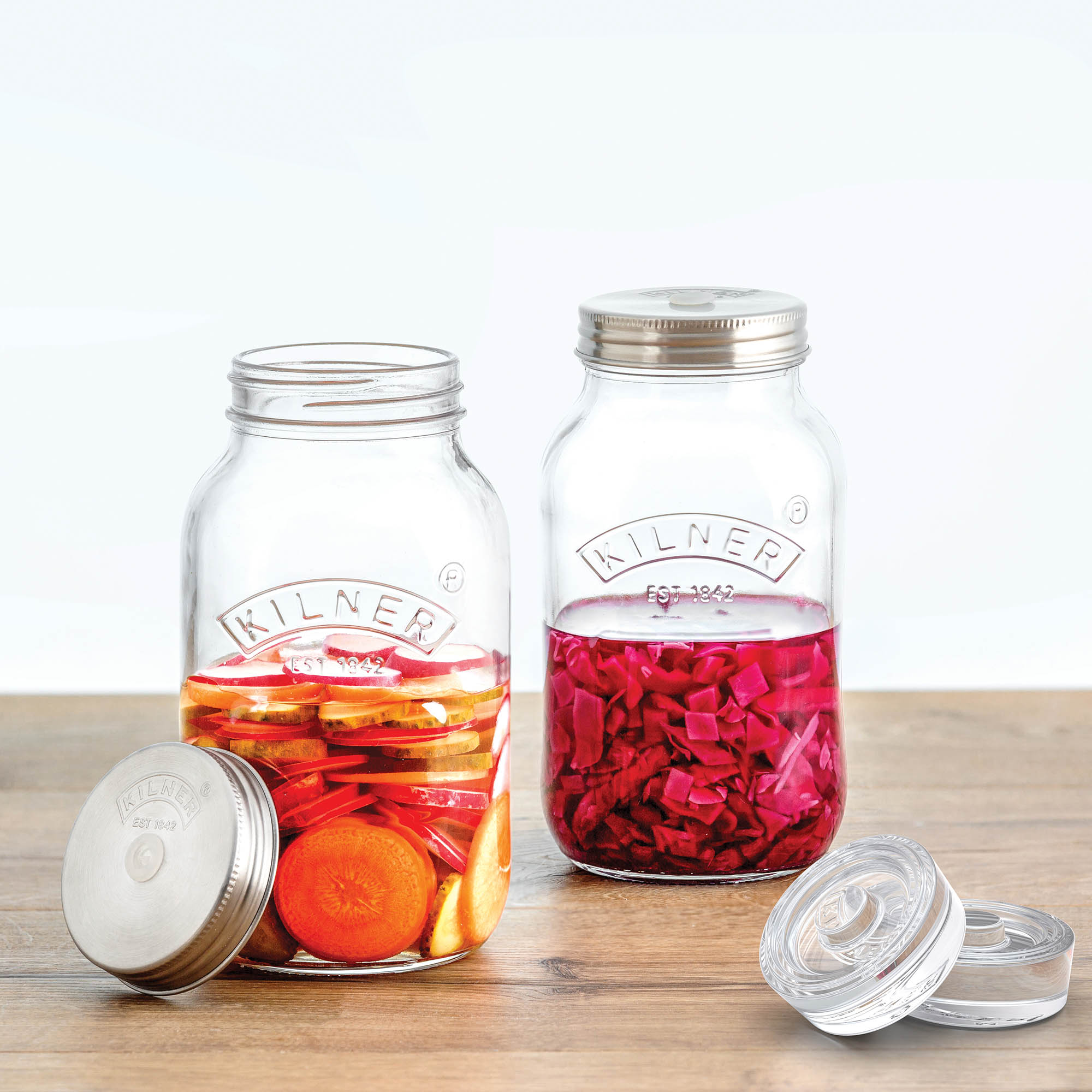 KILNER Fermentier-Set 2 x 1 Liter Glas mit Zubehör