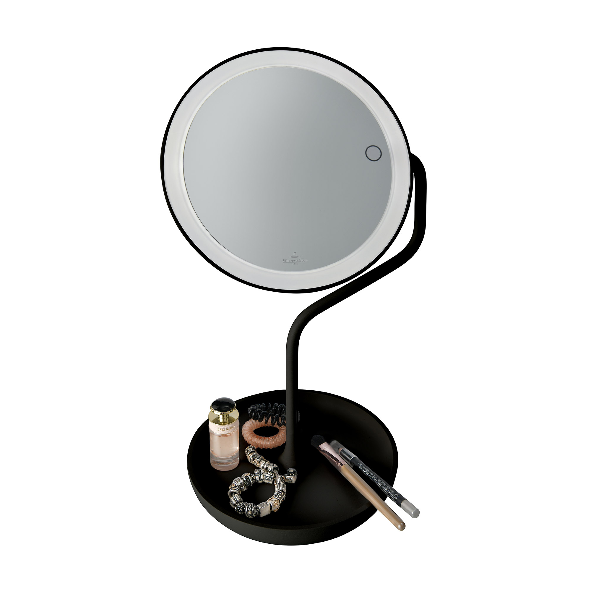VILLEROY & BOCH Kosmetikspiegel VERSAILLES schwarz mit LED-Beleuchtung
