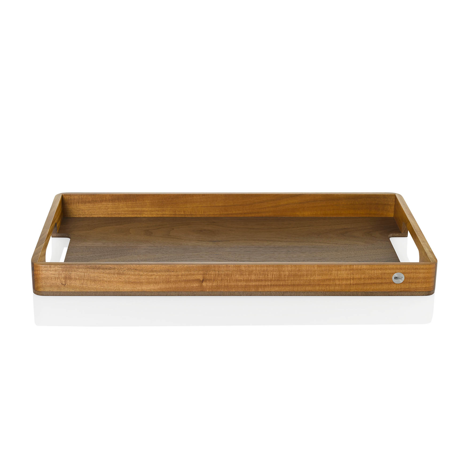 AdHoc Tablett Serviertablett SERVE 60 x 31 x 5 cm aus Akazienholz + Walnussholz