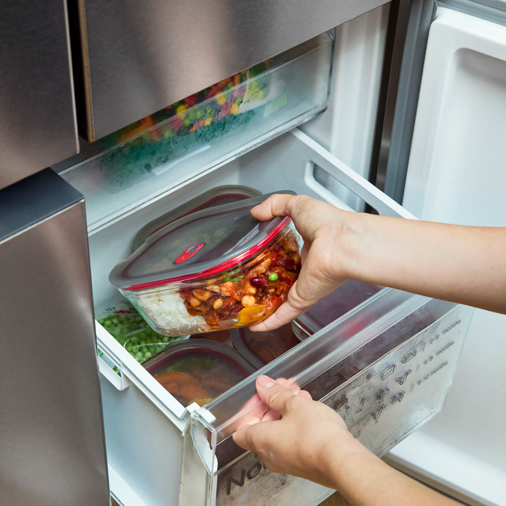 BLACK+BLUM 5er Set Multifunktions-Boxen aus Borosilikatglas je 0,9 Liter