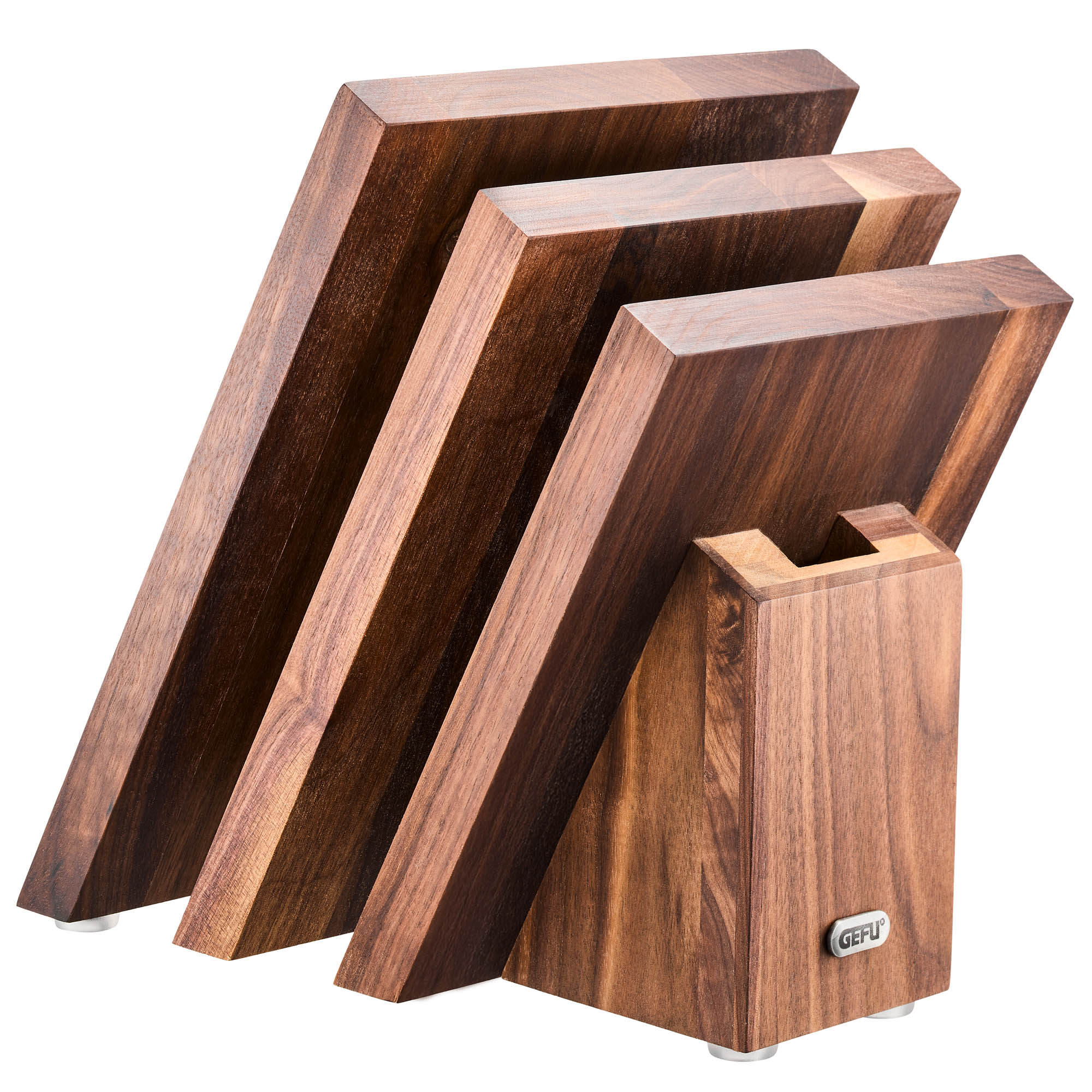 GEFU Magnetischer Messerblock ENNO gefächert für bis zu 6 Messer Walnussholz