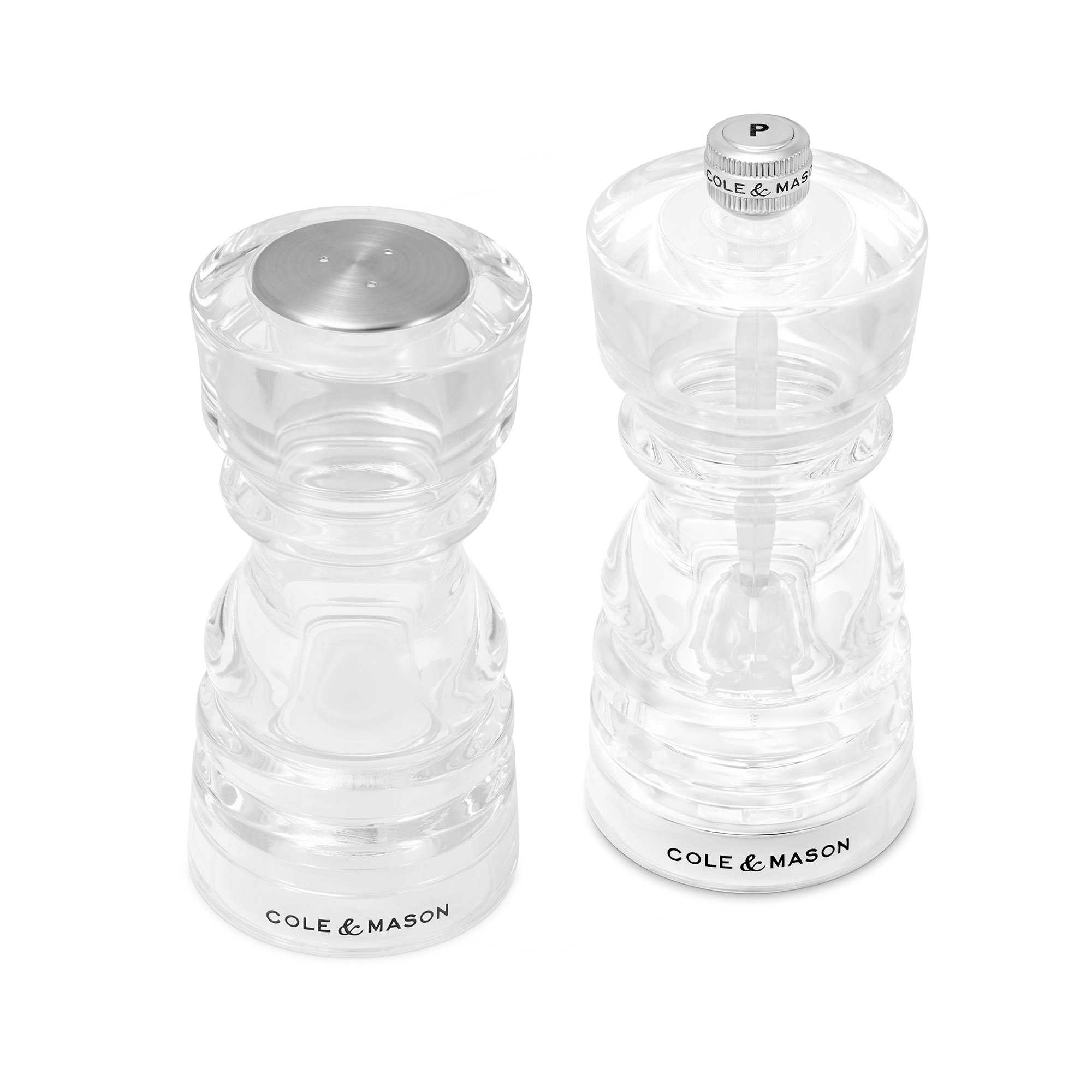 COLE & MASON Geschenk-Set Salzstreuer und Pfeffermühle LONDON 13 cm Acryl