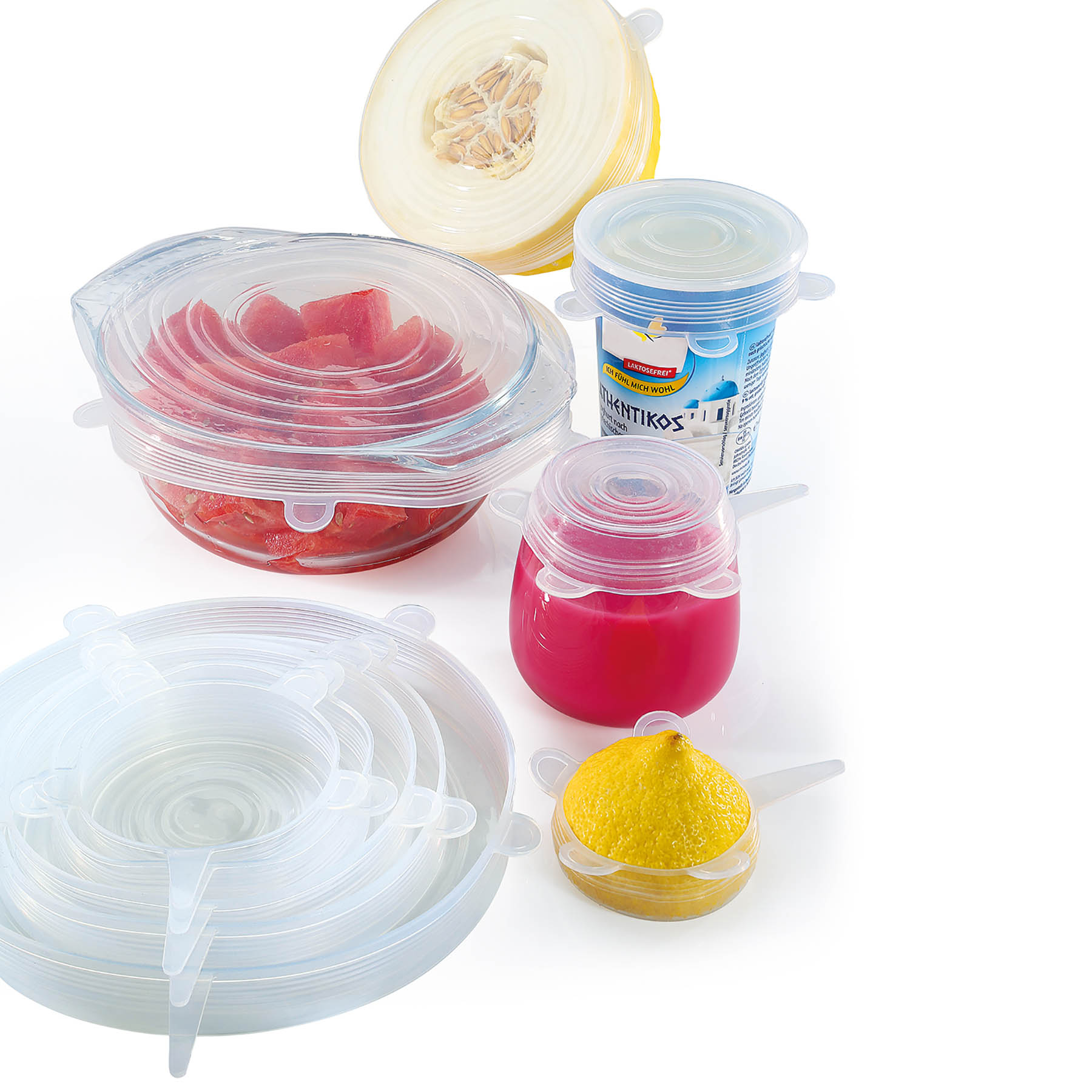 KÜCHENPROFI Frischhaltedeckel STRETCH aus Silikon 6er-Set 6,5 cm bis 20 cm