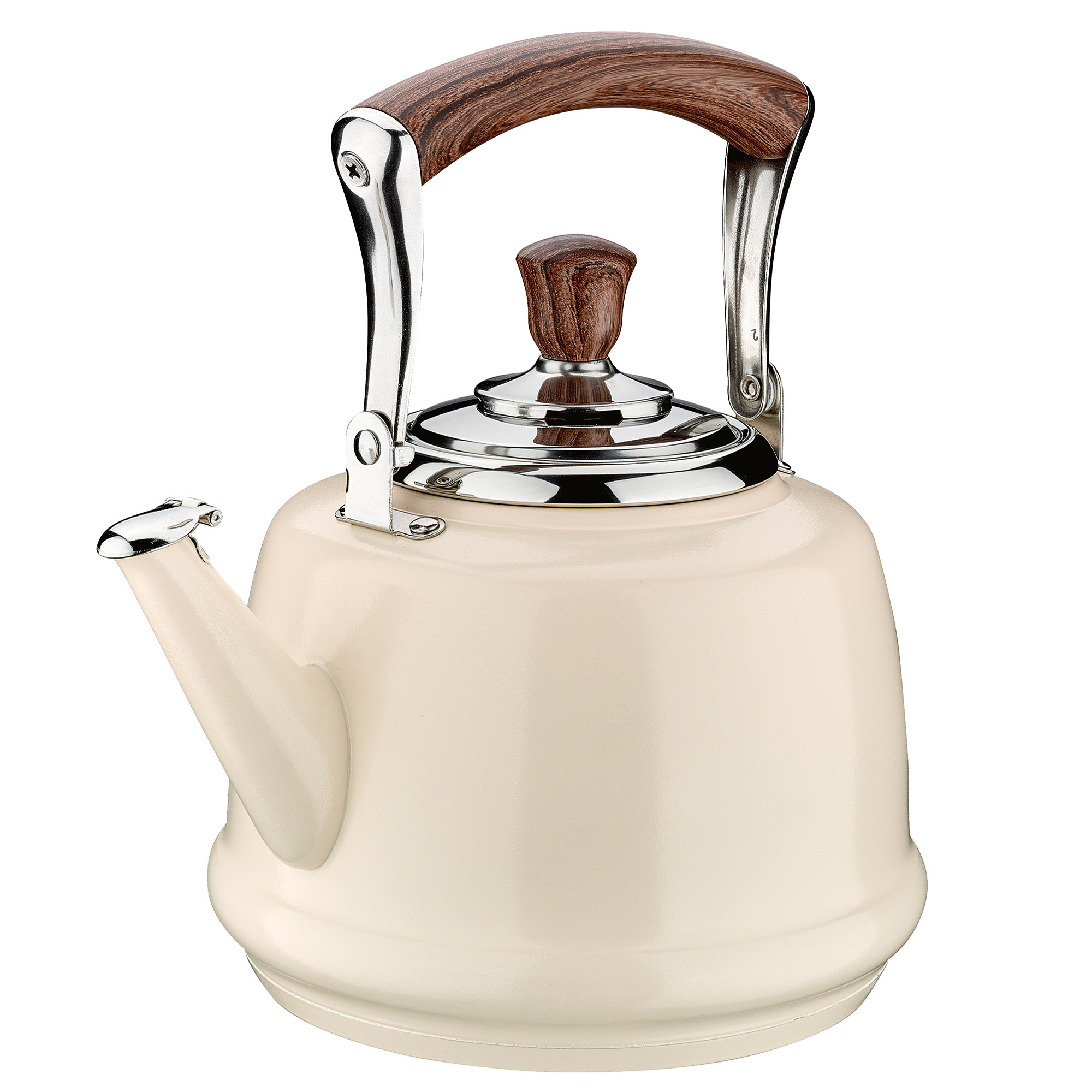 CILIO Wasserkessel BIANCO Edelstahl cremeweiß 2,0 Liter Induktion