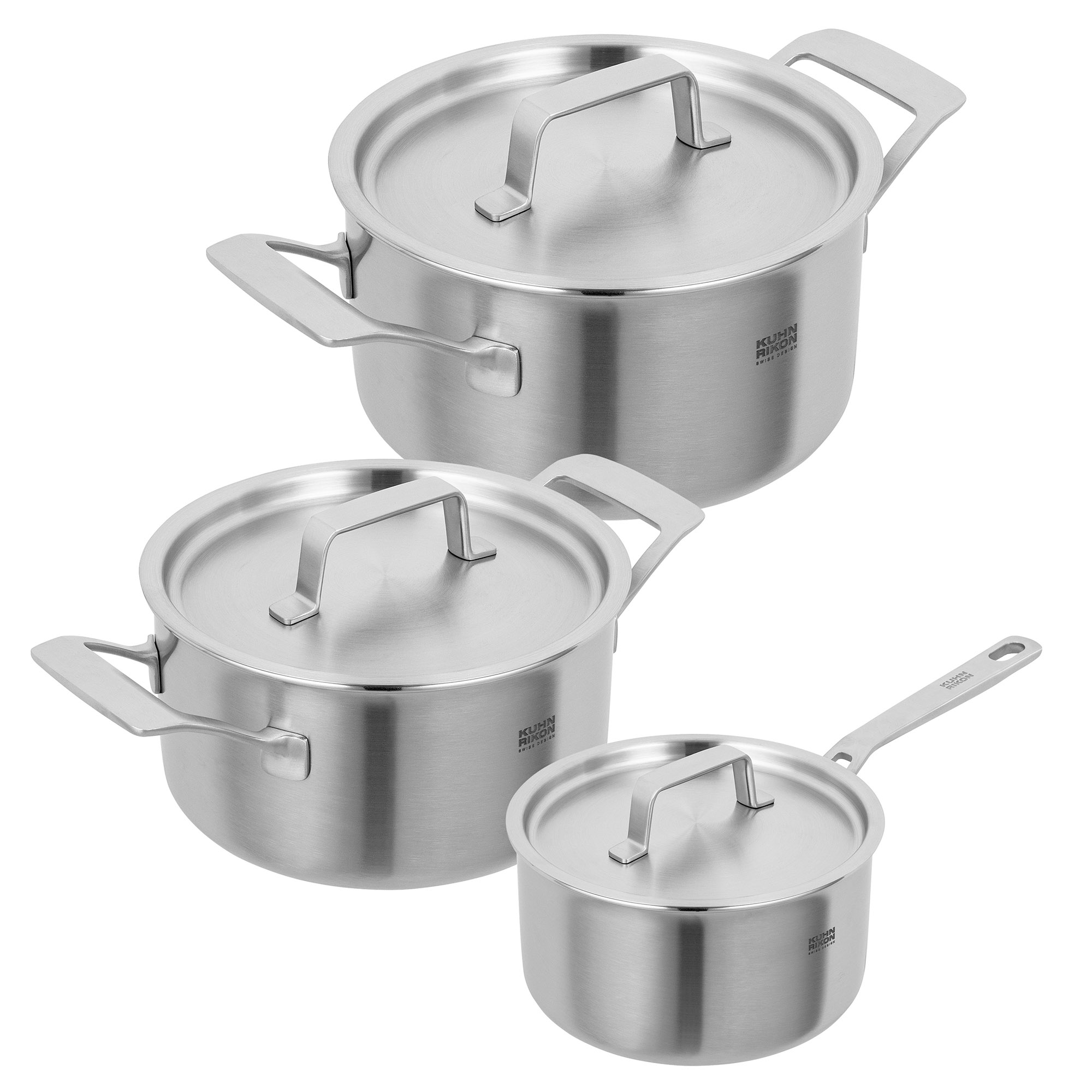 KUHN RIKON Topfset 3 teilig CULINARY FIVEPLY Edelstahl 5-lagig INDUKTION