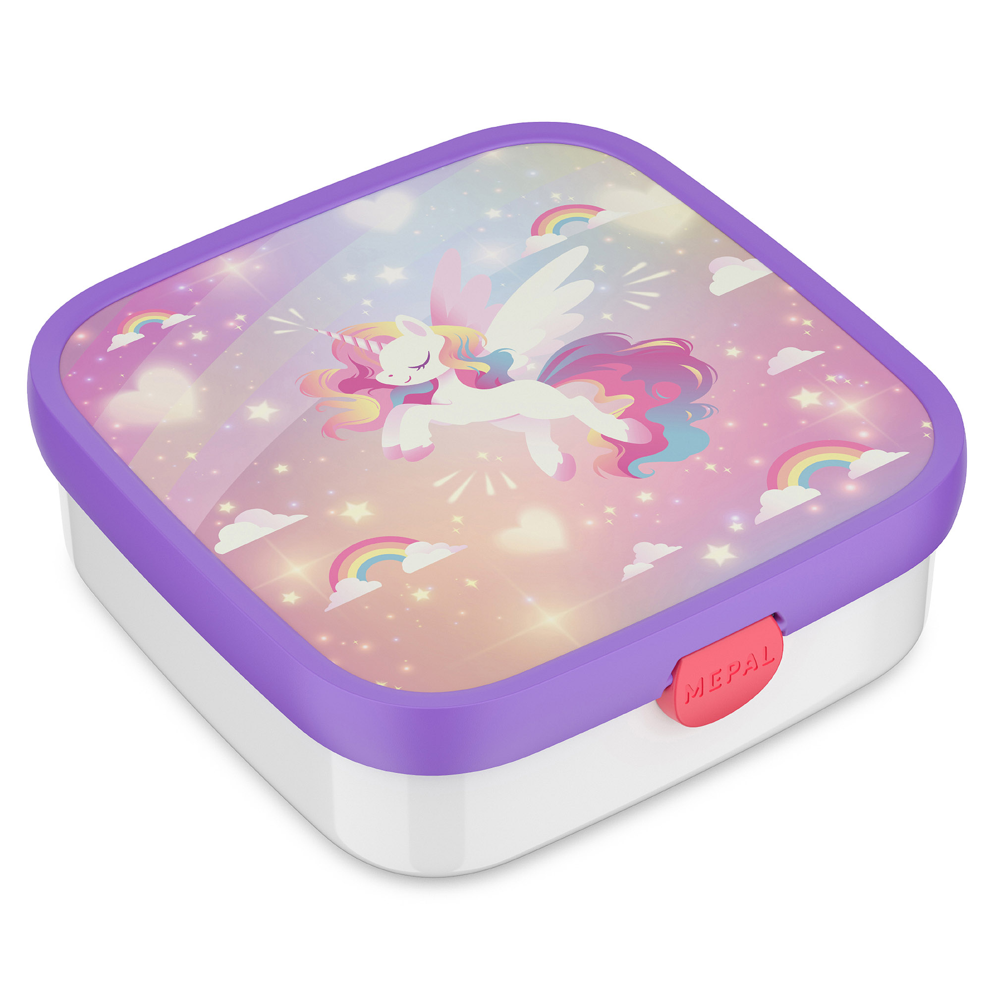 MEPAL Brotdose CAMPUS groß mit 2 Bento-Einsätzen 1,3 Liter Motiv Unicorn Glow