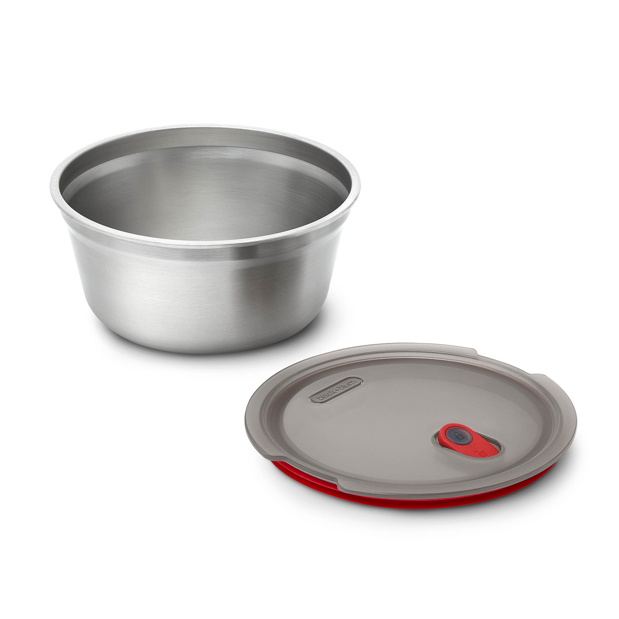BLACK+BLUM Multifunctional Bowl Lunchbox, stainless steel, large, round, 17 cm diameter, 8.2 cm high, 950 ml