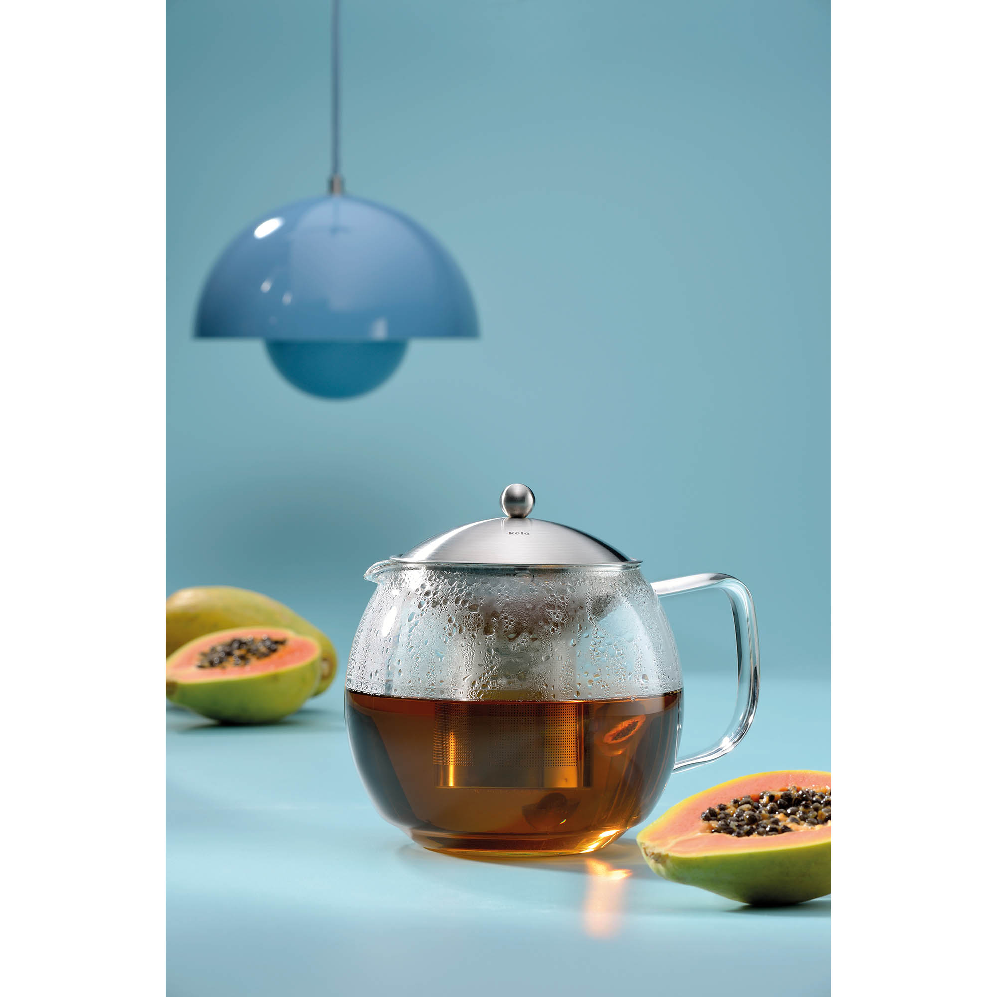 KELA Teekanne CYLON aus Glas mit Deckel und Siebeinsatz aus Edelstahl 1,2 Liter
