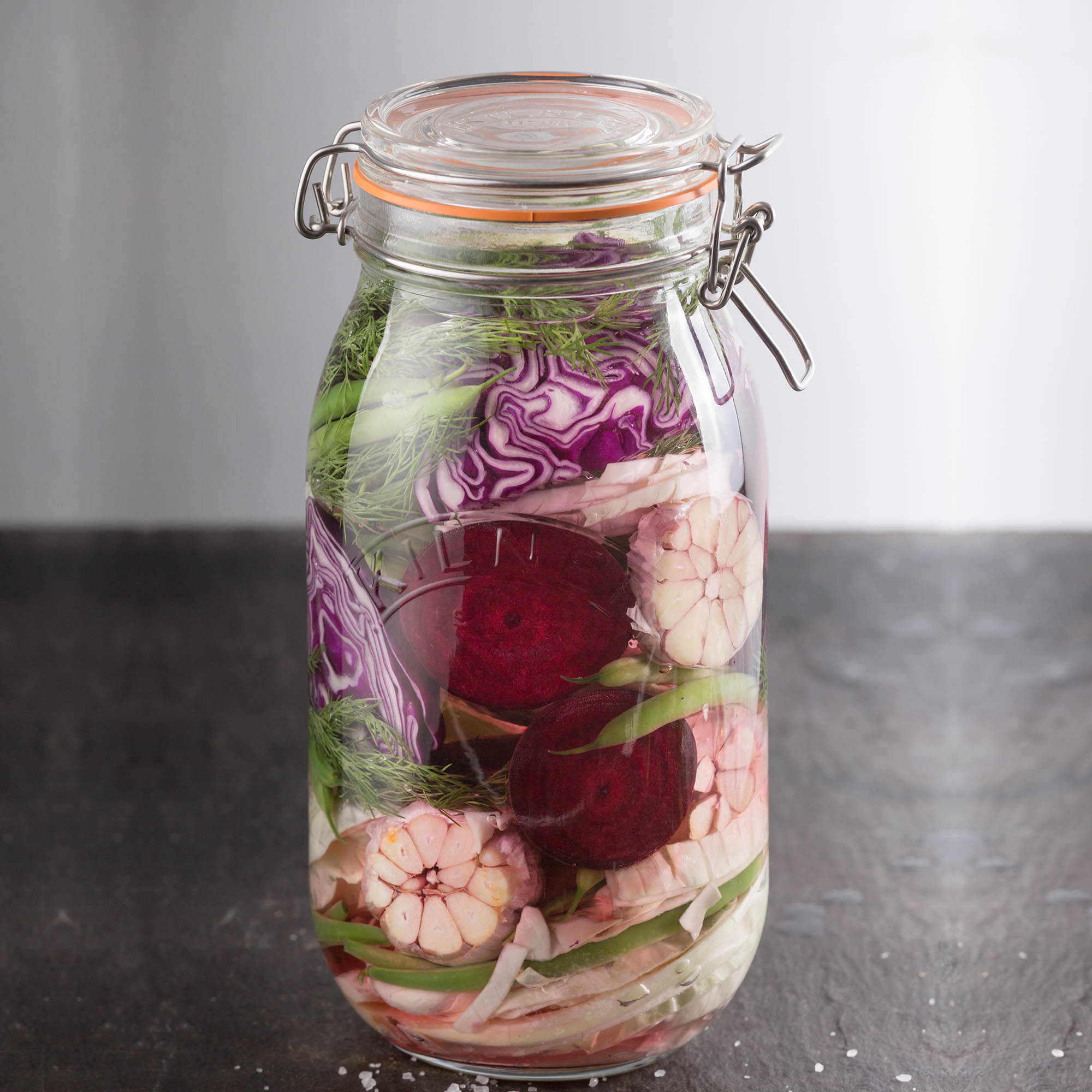 KILNER Bügelverschlussglas rund 1,5 Liter Vorratsglas Einmachglas