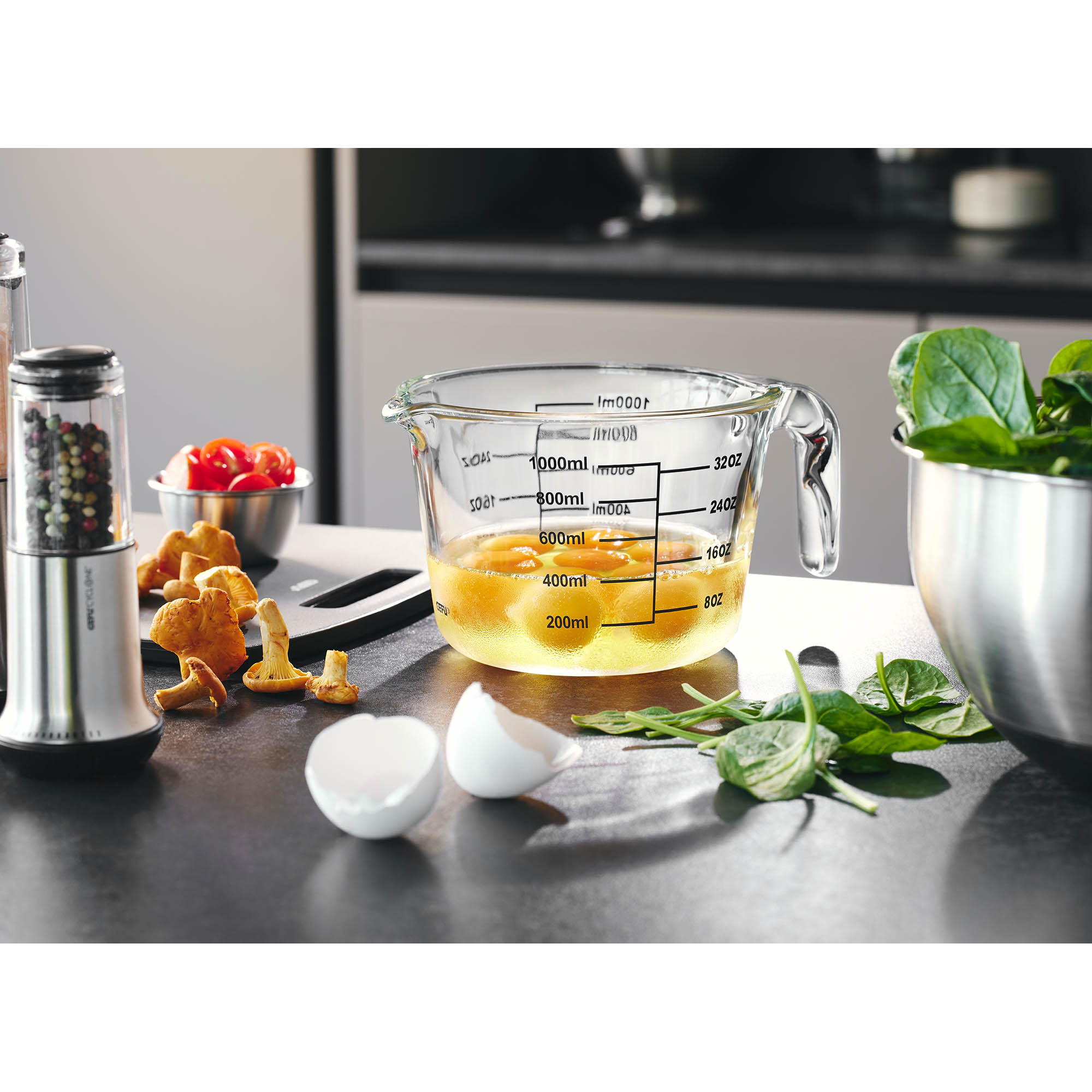 GEFU Messbecher DIMENSO 1,0 Liter aus Borosilikatglas