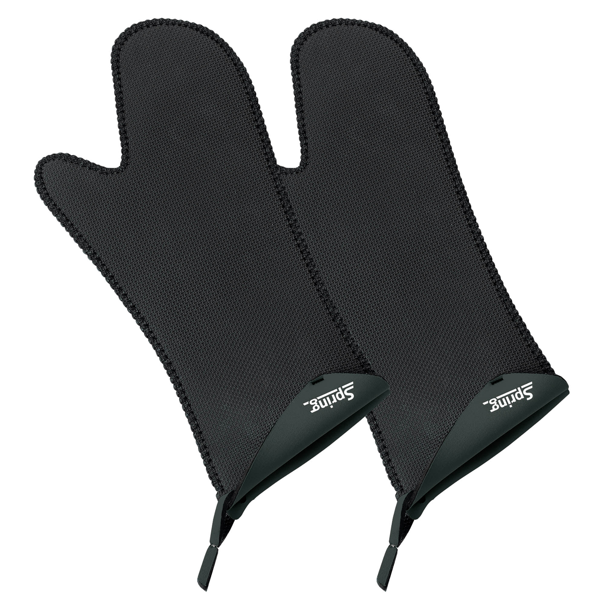 SPRING Ofenhandschuhe Küchenhandschuhe lang SPRING GRIPS Neopren 1 Paar schwarz