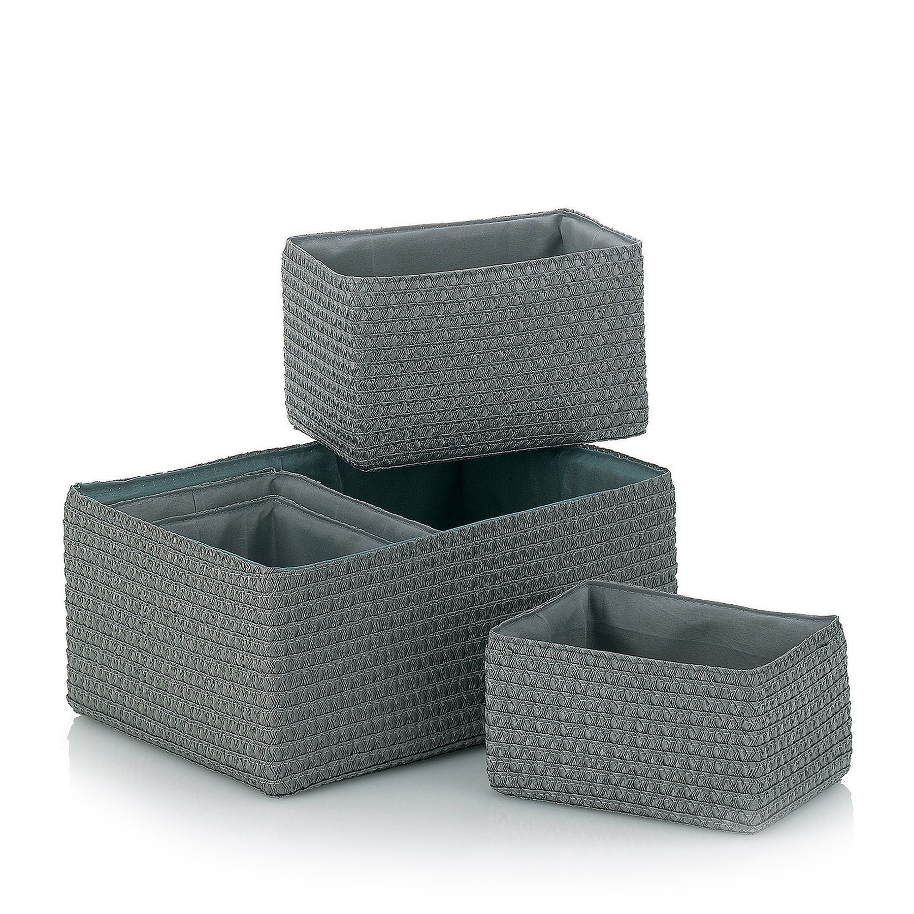 KELA Korb-Set RIMOSSA aus Kunststoffgeflecht 5-teilig weiß